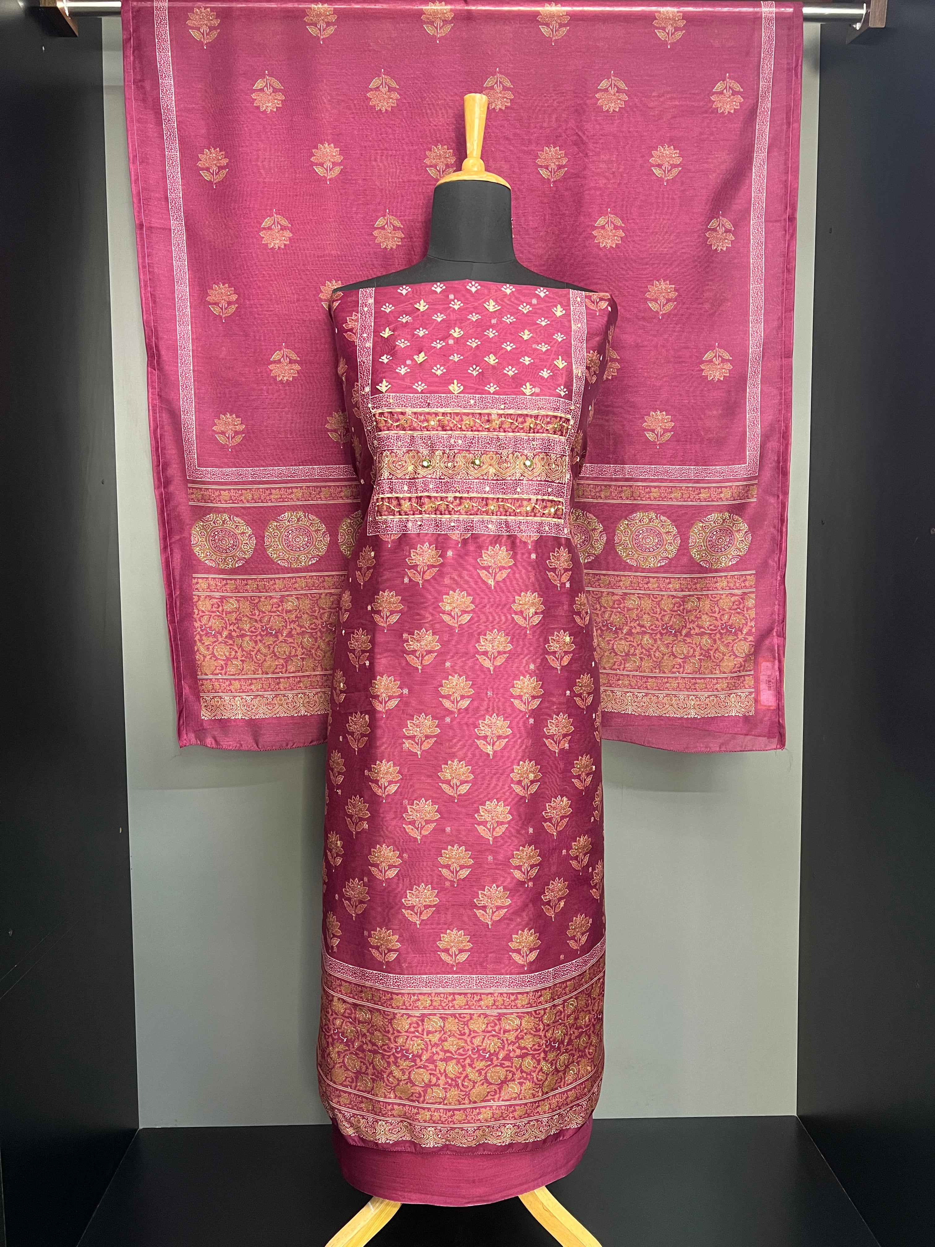 Floral Digital Printed Chanderi Salwar Set | SW2317