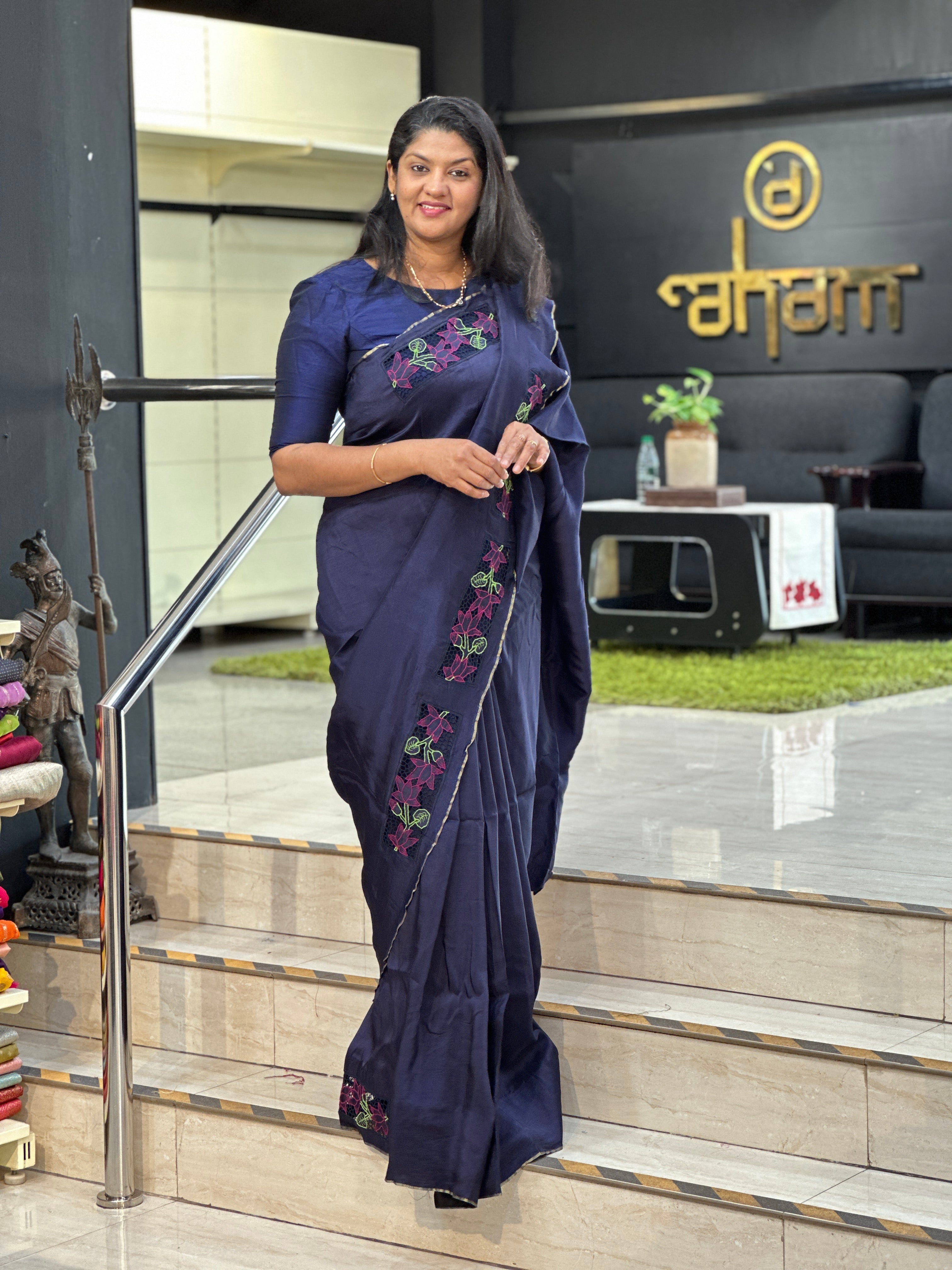 Twine Cut Work Placement Detailed Uppada Silk Saree | TC471