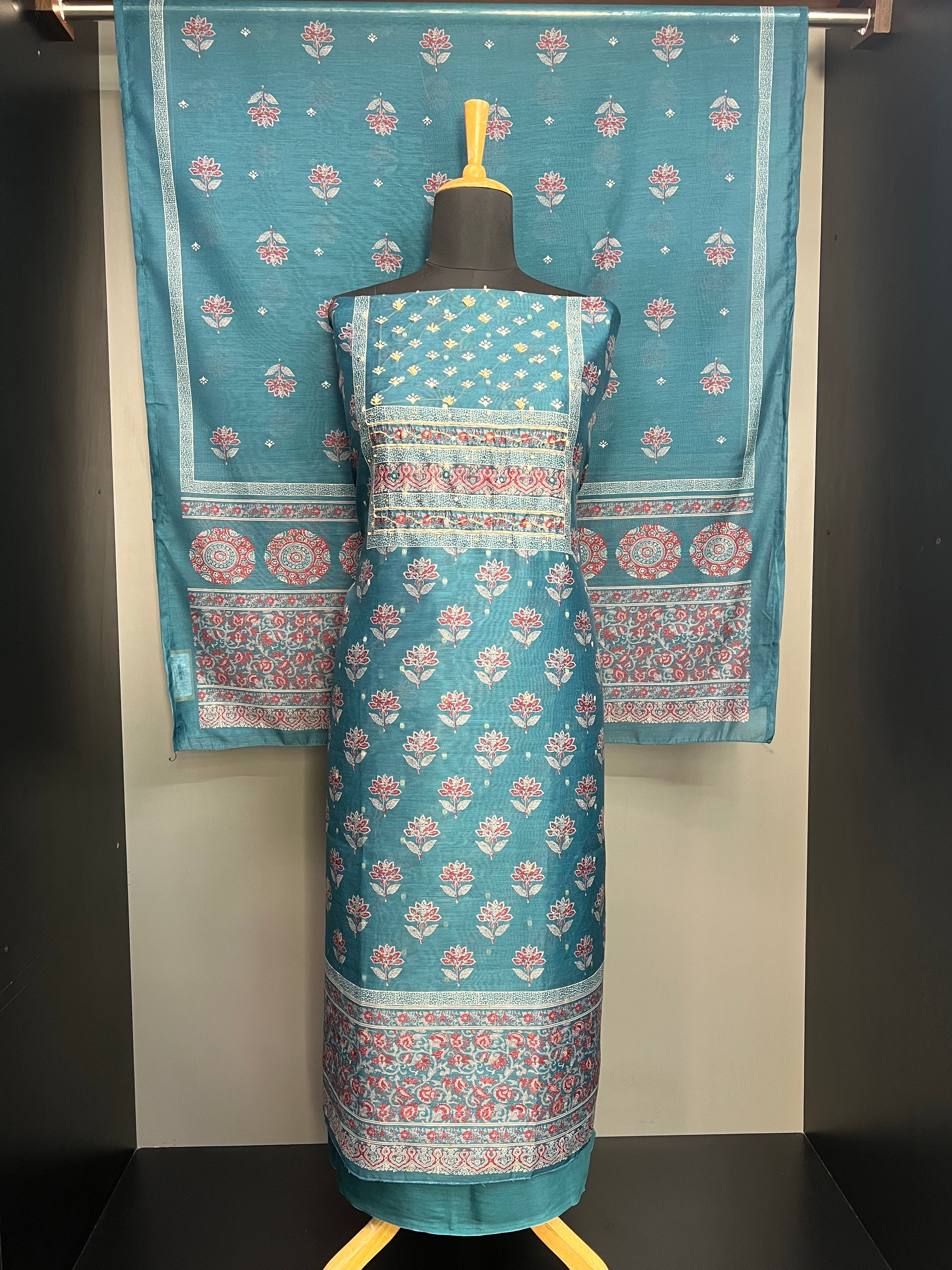 Floral Digital Printed Chanderi Salwar Set | SW2319