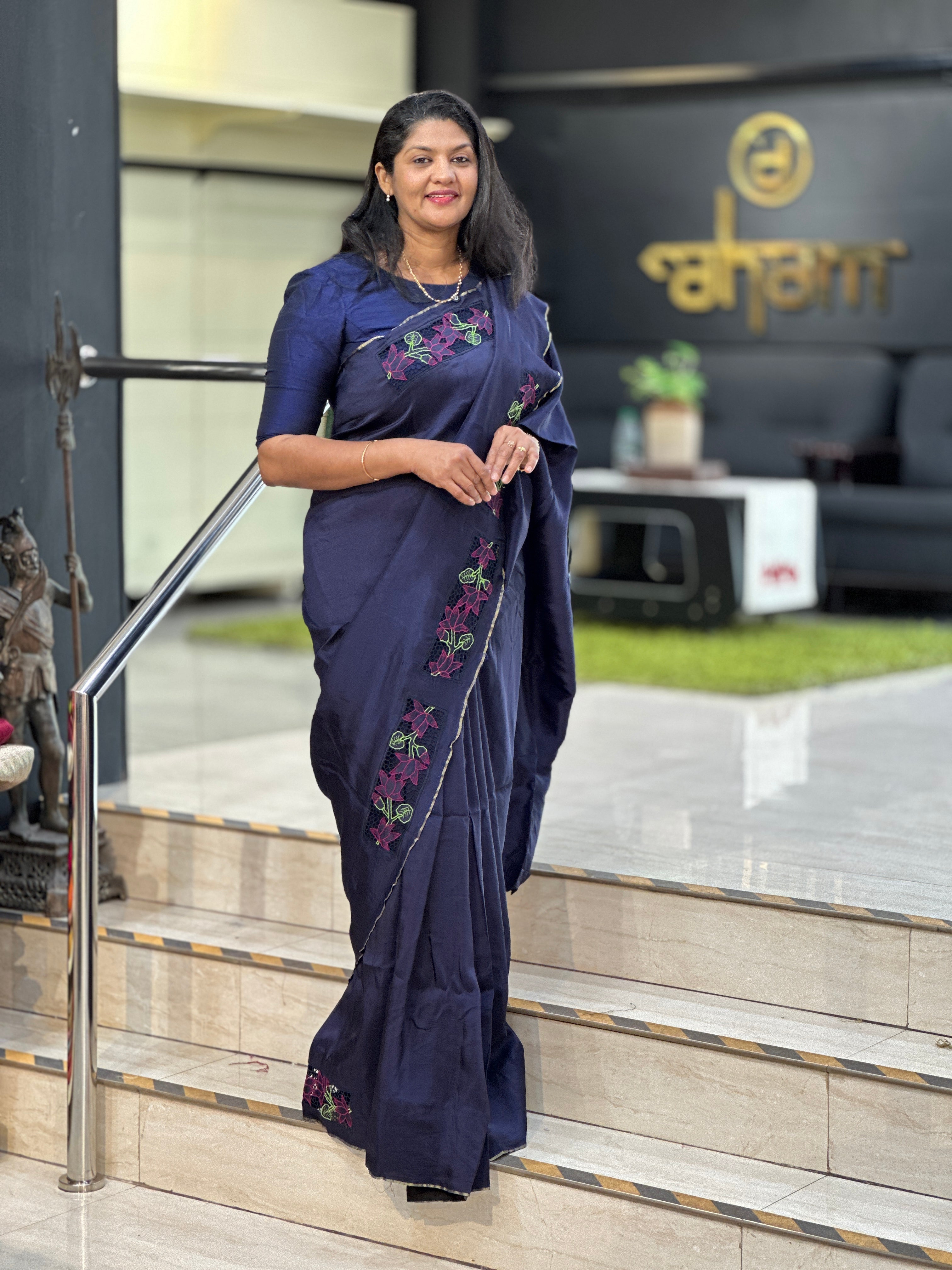 Twine Cut Work Placement Detailed Uppada Silk Saree | TC471