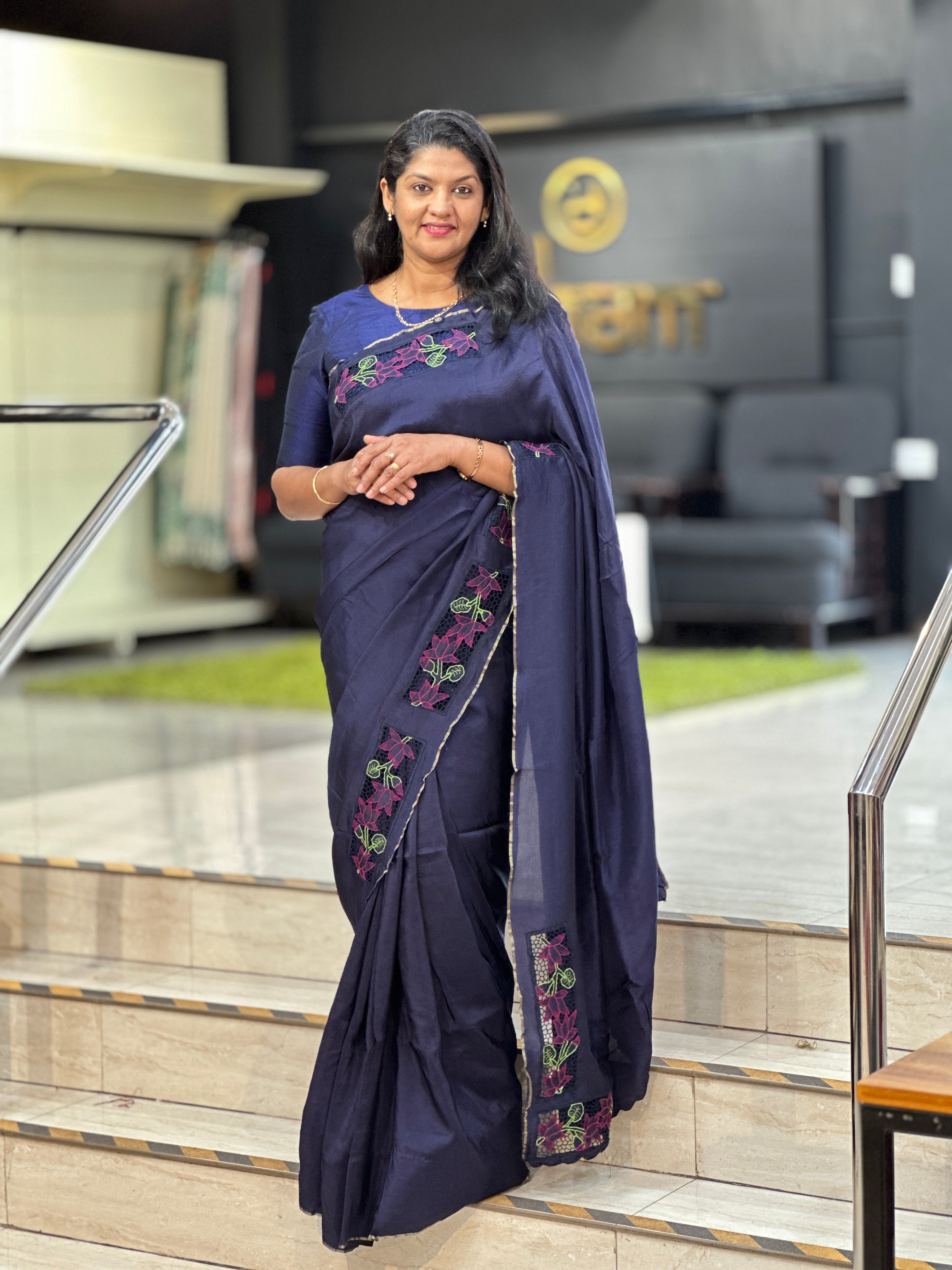 Twine Cut Work Placement Detailed Uppada Silk Saree | TC471