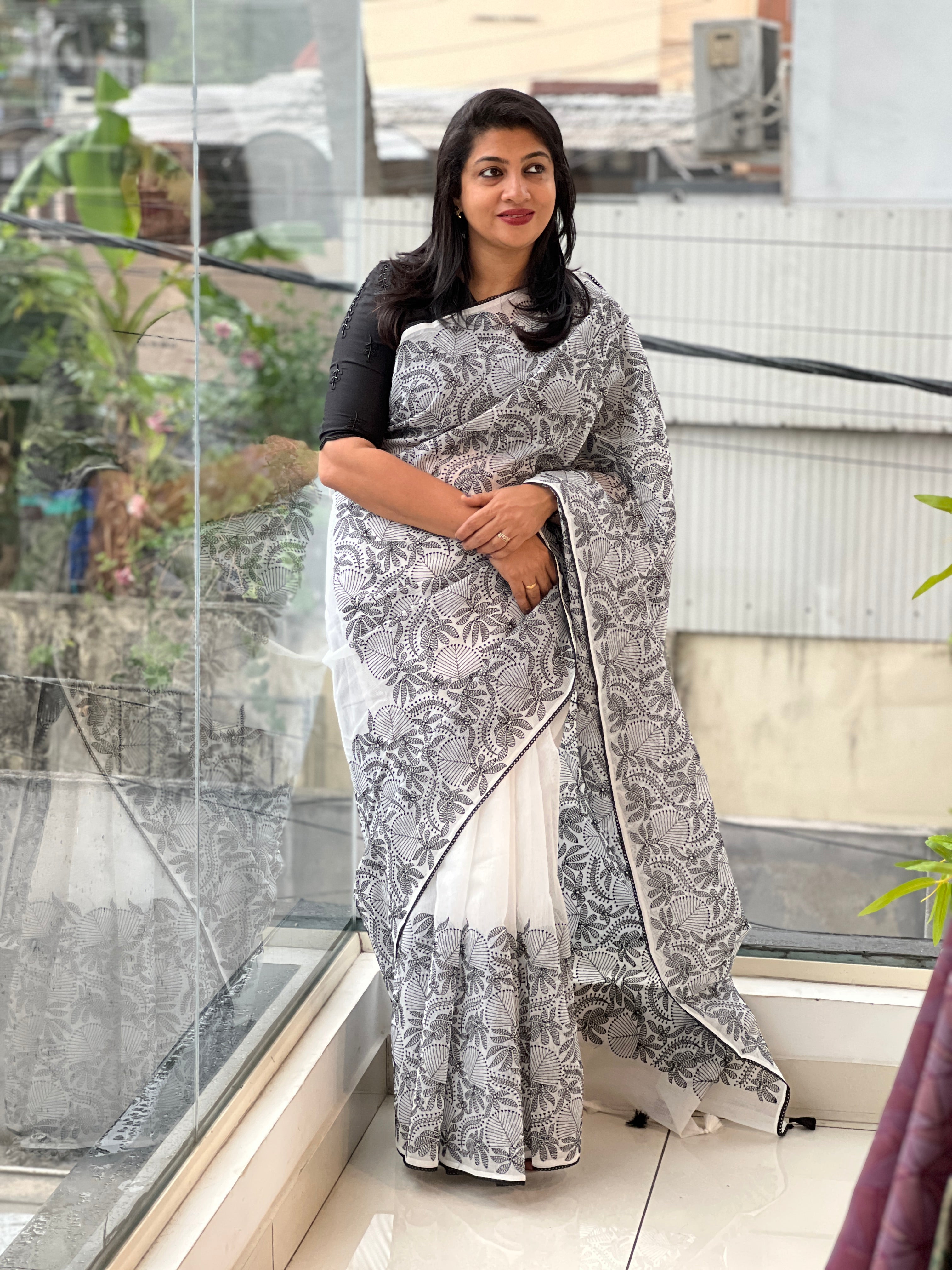 Embroidered Super Net Kota Saree | MR500