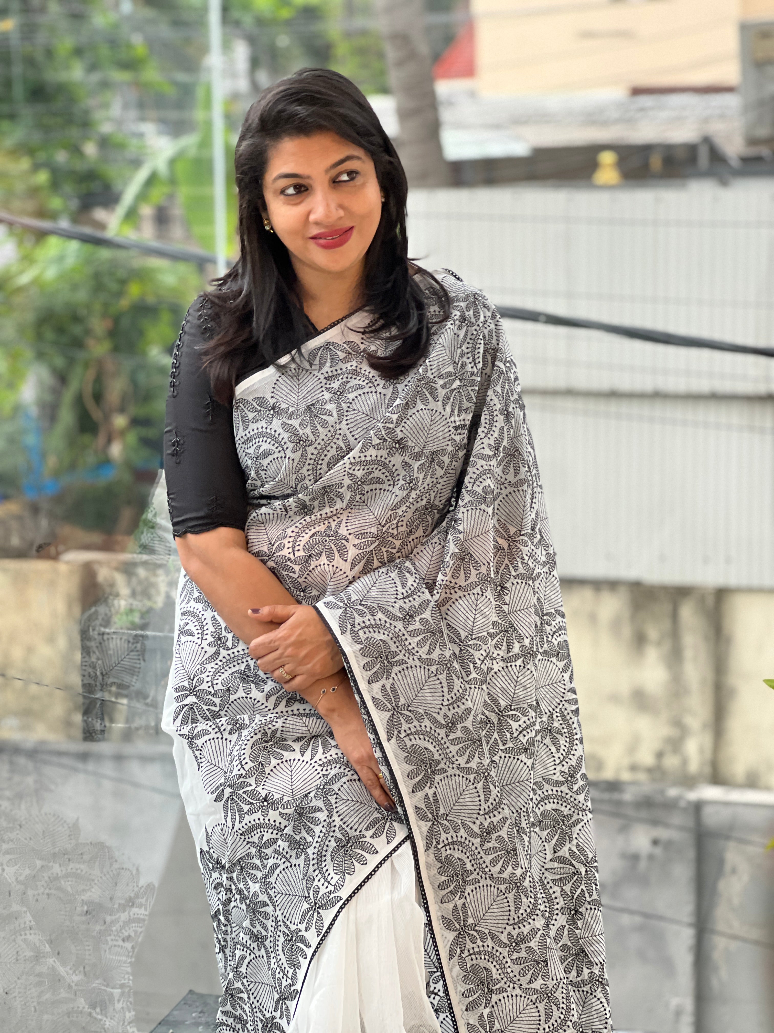 Embroidered Super Net Kota Saree | MR500