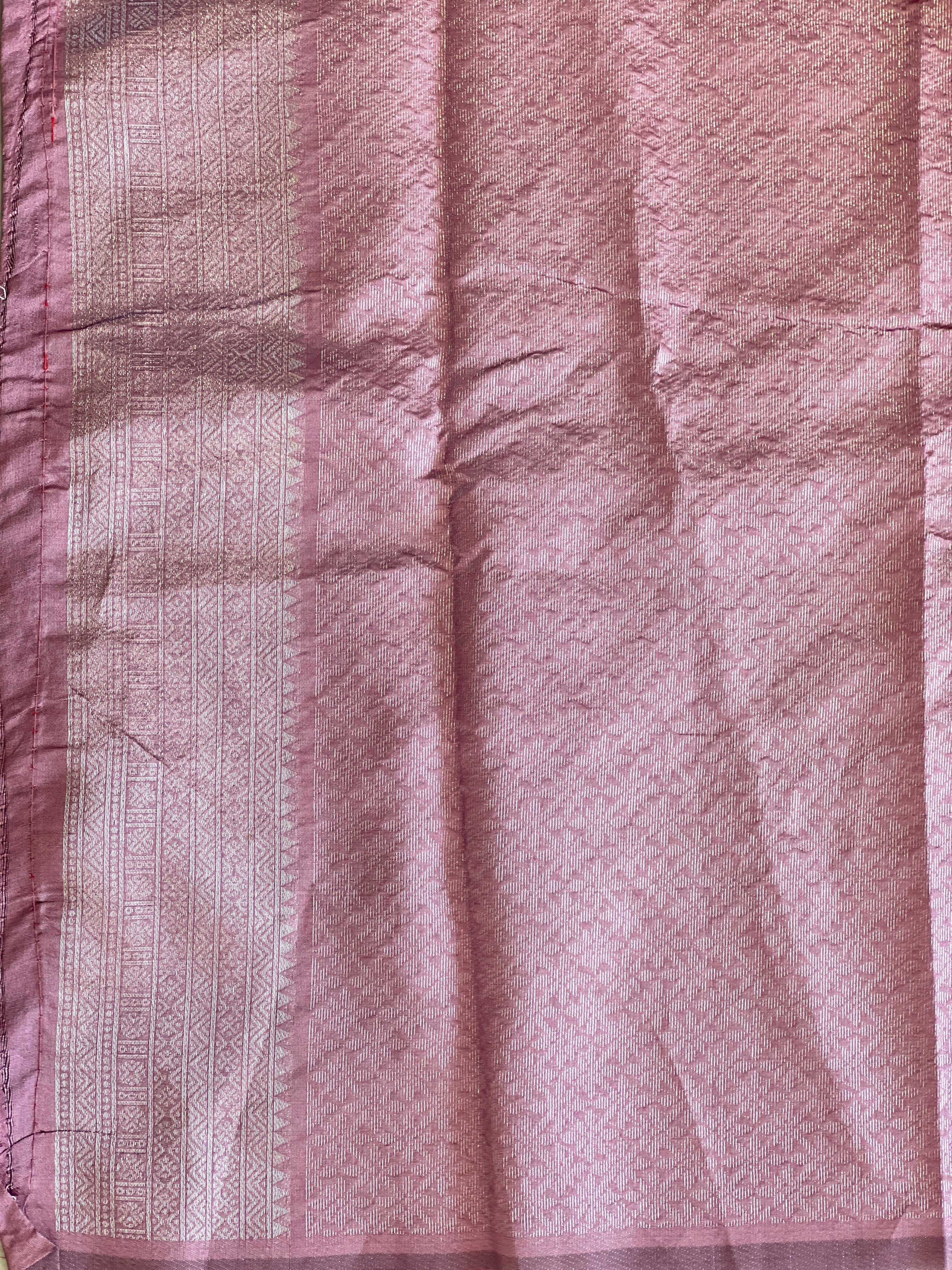 Traditional Silver Zari Buta Weaved Semi Silk Saree | HT170