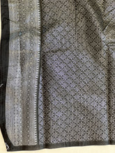 Traditional Silver Zari Buta Weaved Semi Silk Saree | HT173