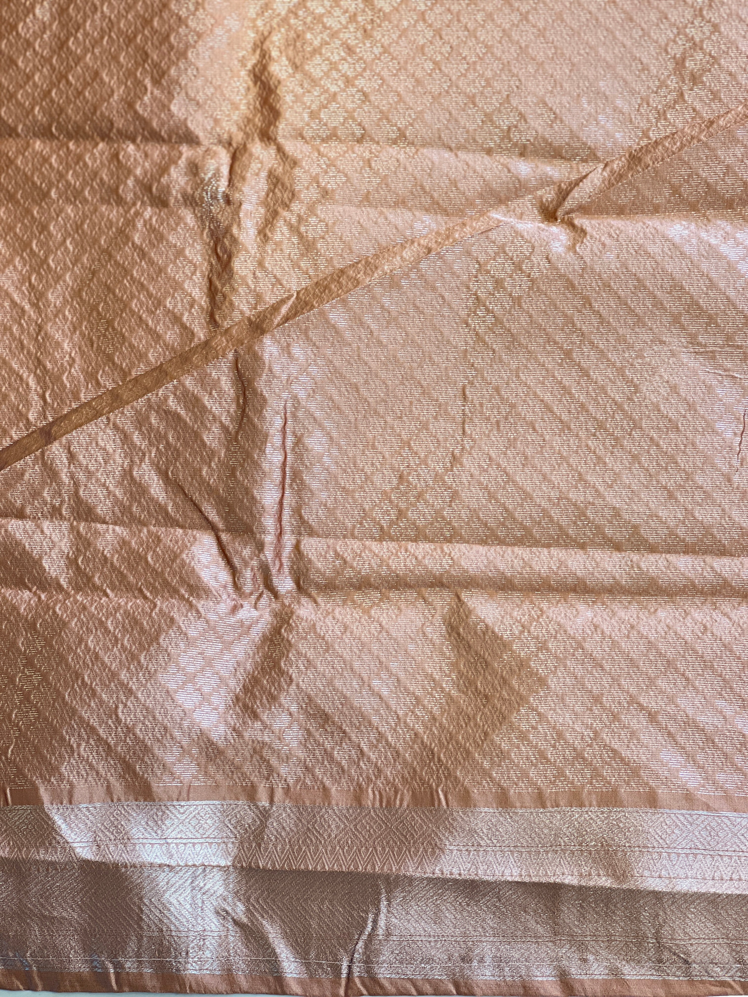 Traditional Silver Zari Buta Weaved Semi Silk Saree | HT177