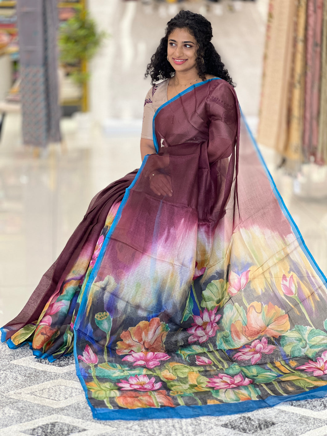 Hand Painted Tussar Kota Saree | SBS941