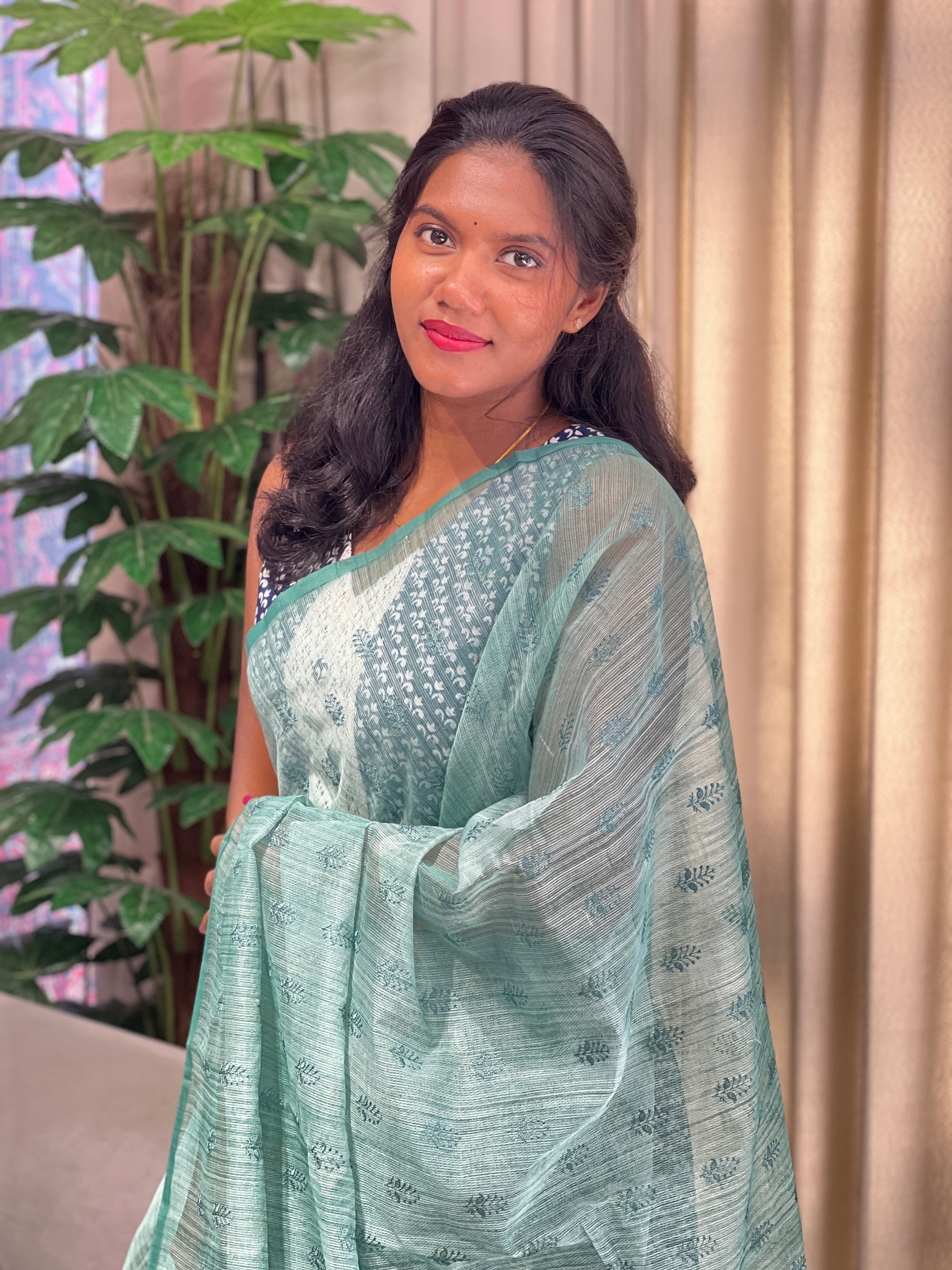 Machine Embroidery Detailed Kota Saree | YNG785