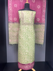 Batik Printed Bhagalpuri Linen Salwar Set | SW1980