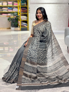 Geecha Tussar Saree With Print Detailing | SIK103