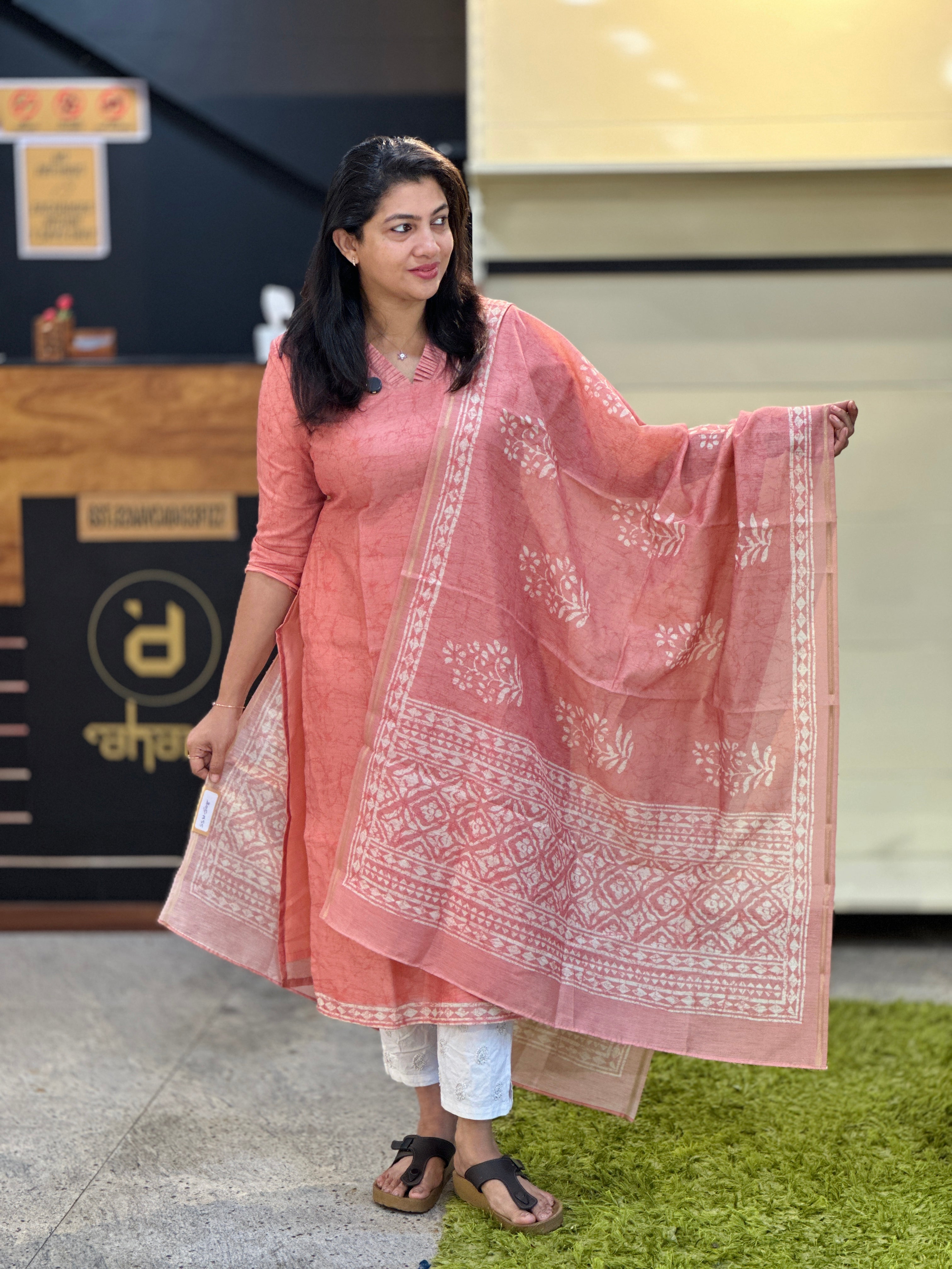 Sublimation Printed Semi Tussar Salwar | SSN508