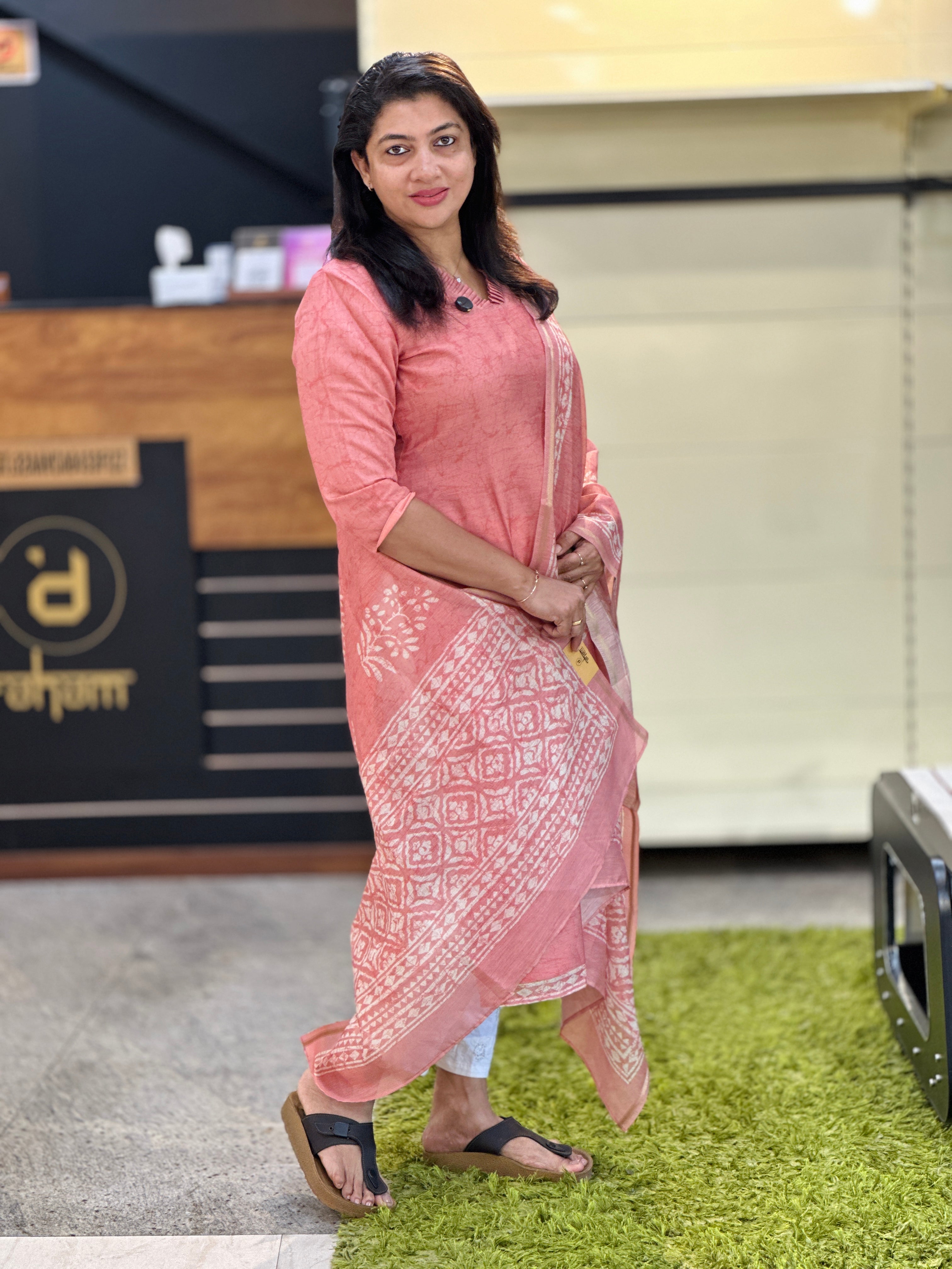 Sublimation Printed Semi Tussar Salwar | SSN508