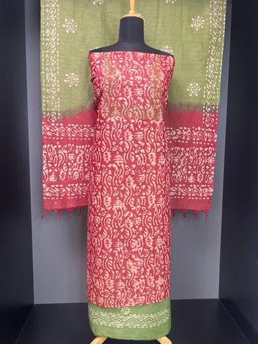 Batik Printed Bhagalpuri Linen Salwar Set | SW1987