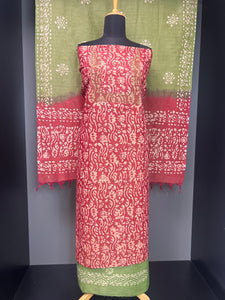 Batik Printed Bhagalpuri Linen Salwar Set | SW1987