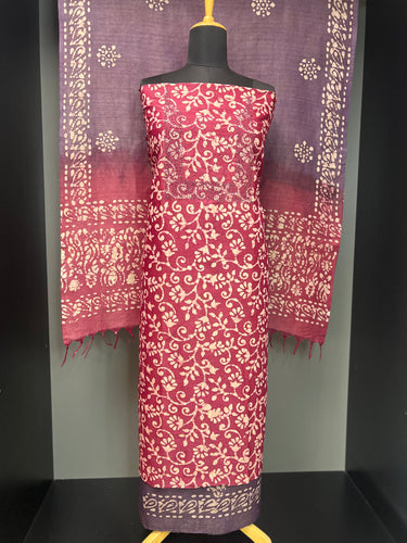 Batik Printed Bhagalpuri Linen Salwar Set | SW1986