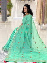 Computerized Machine Embroidery Semi Chanderi Saree | RP466