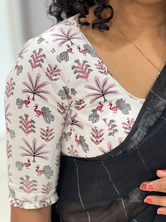 Floral Printed Cotton Blouse  | IT133