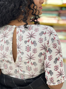 Floral Printed Cotton Blouse  | IT133