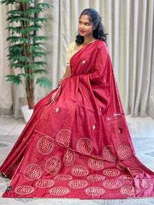 Embroidery With Tie & Dye Detailed Pure Tussar Saree | RGD696