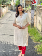 Floral Embroidery With Sequence Detailed Cotton Kurta | TAL134