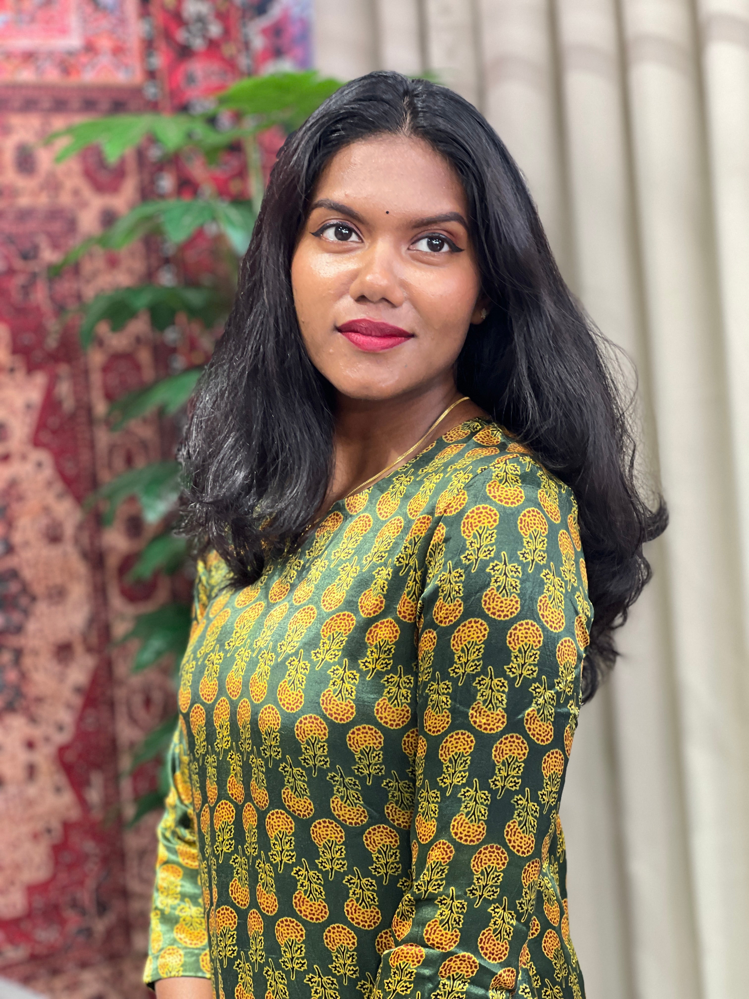 Floral Printed Modal Finish Kurta | DNT1125