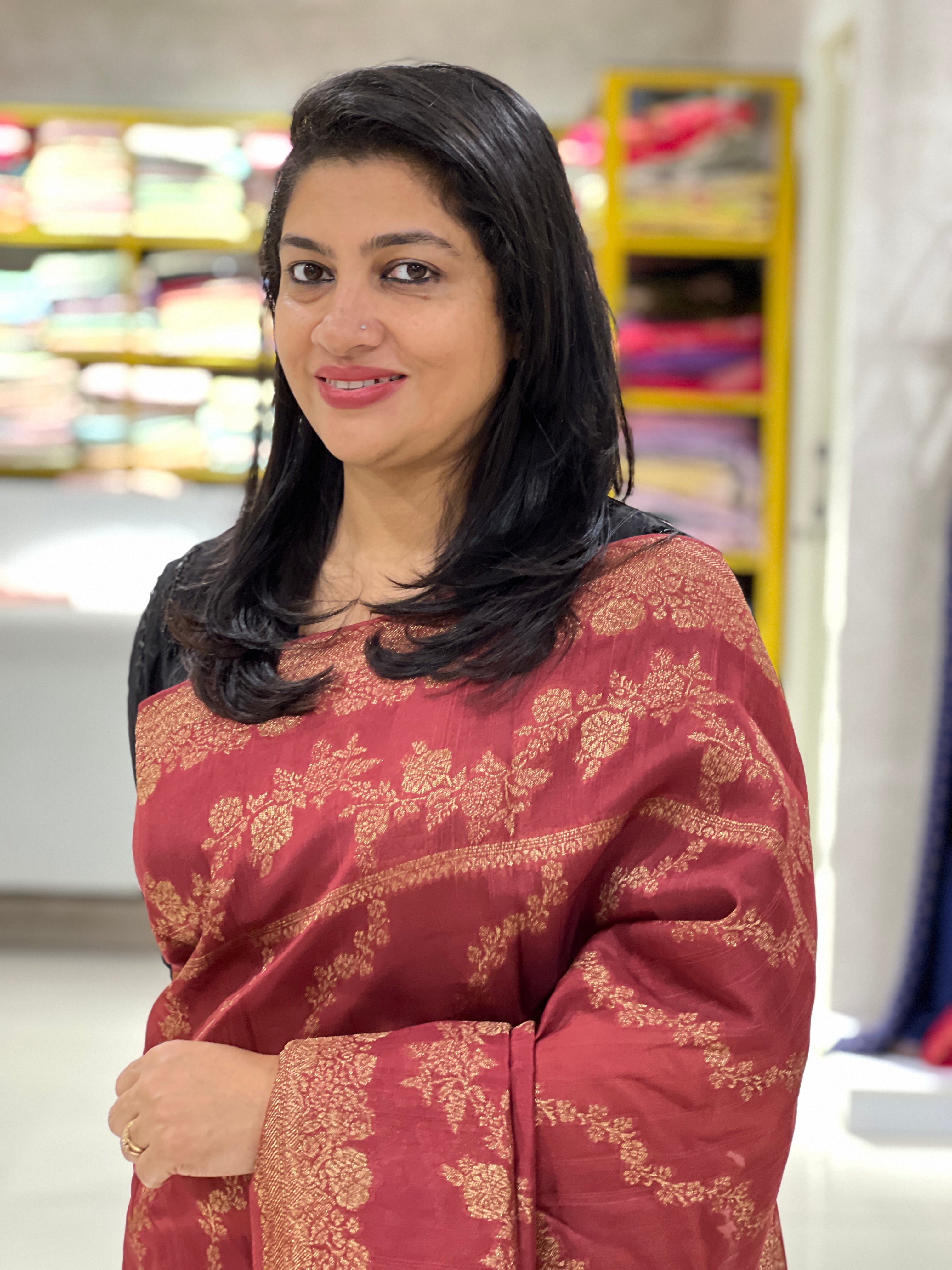 Power Loom Shibori Pattern Banarasi Saree | YNG1259