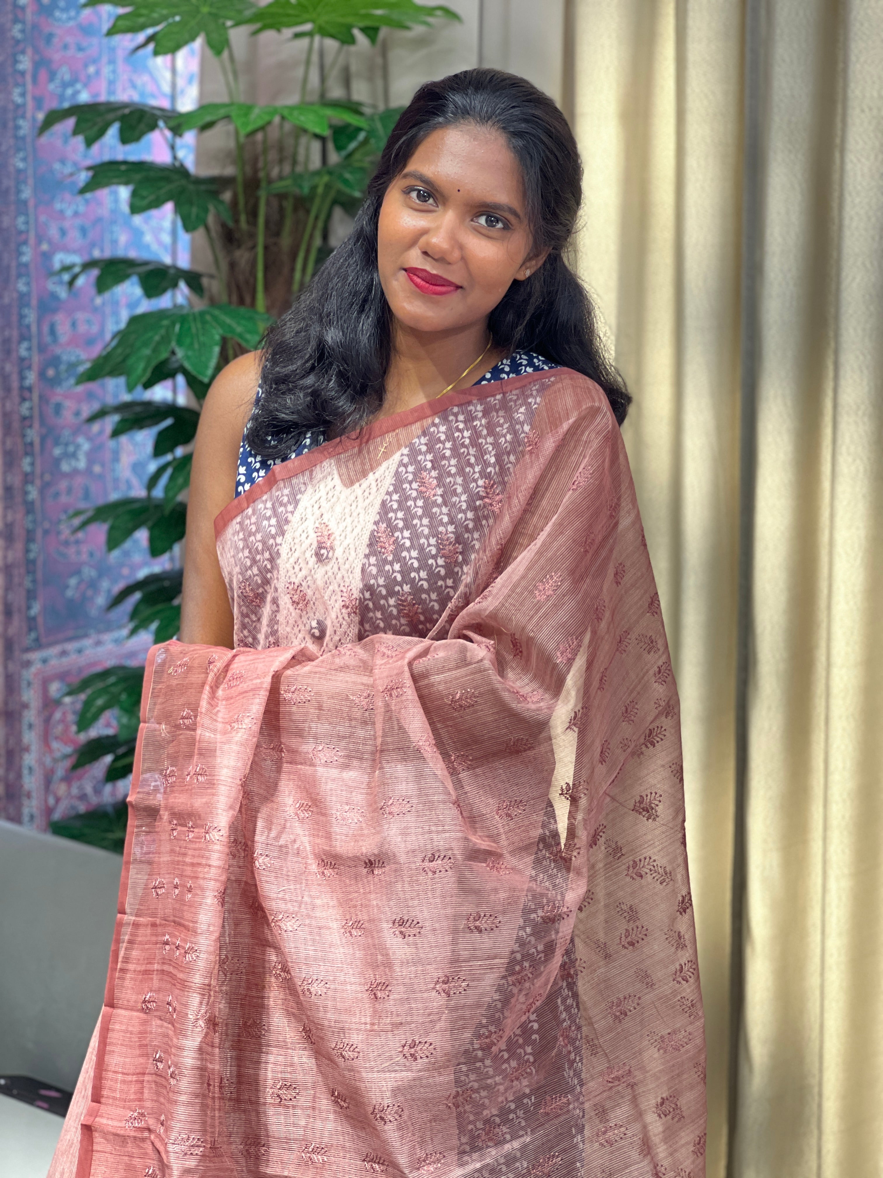 Machine Embroidery Detailed Kota Saree | YNG788