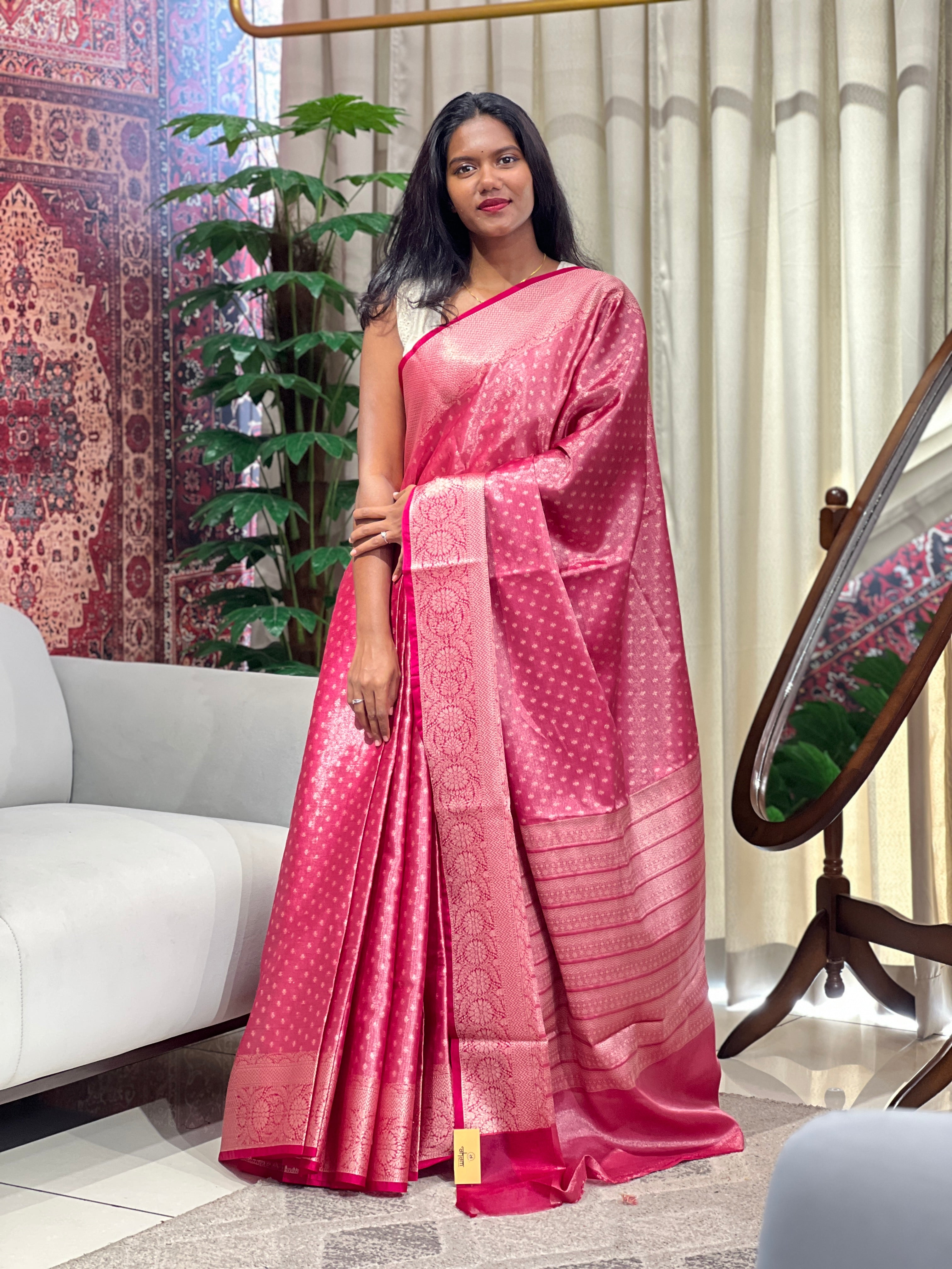 Butta Weaved Semi Banarasi Saree | NN474