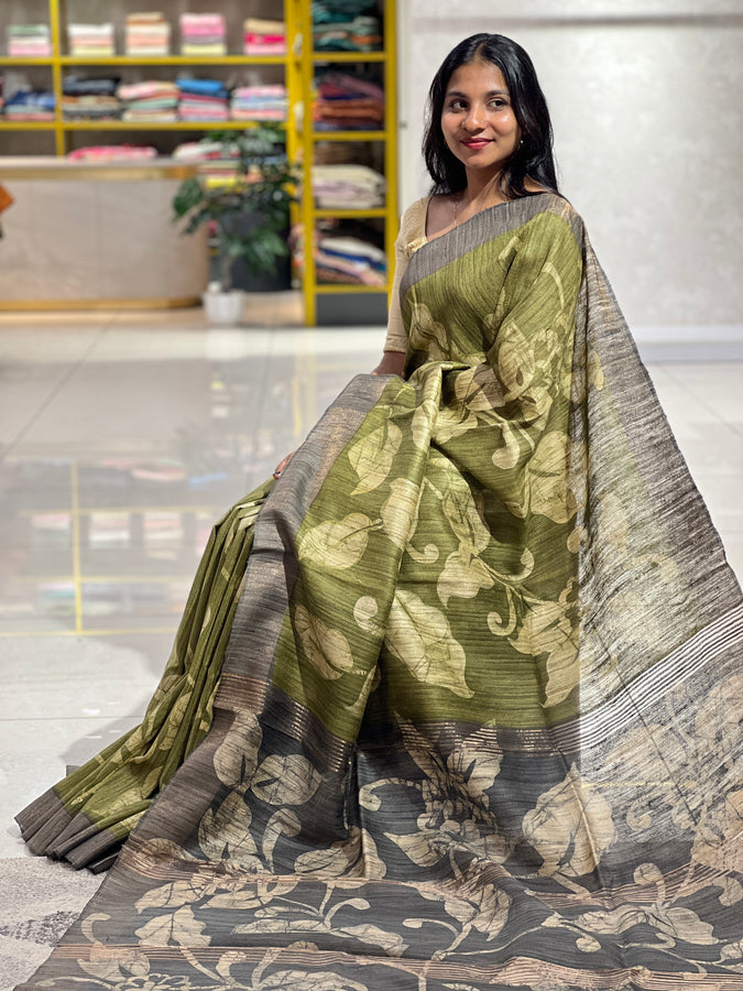 Geecha Tussar Saree With Print Detailing | SIK145