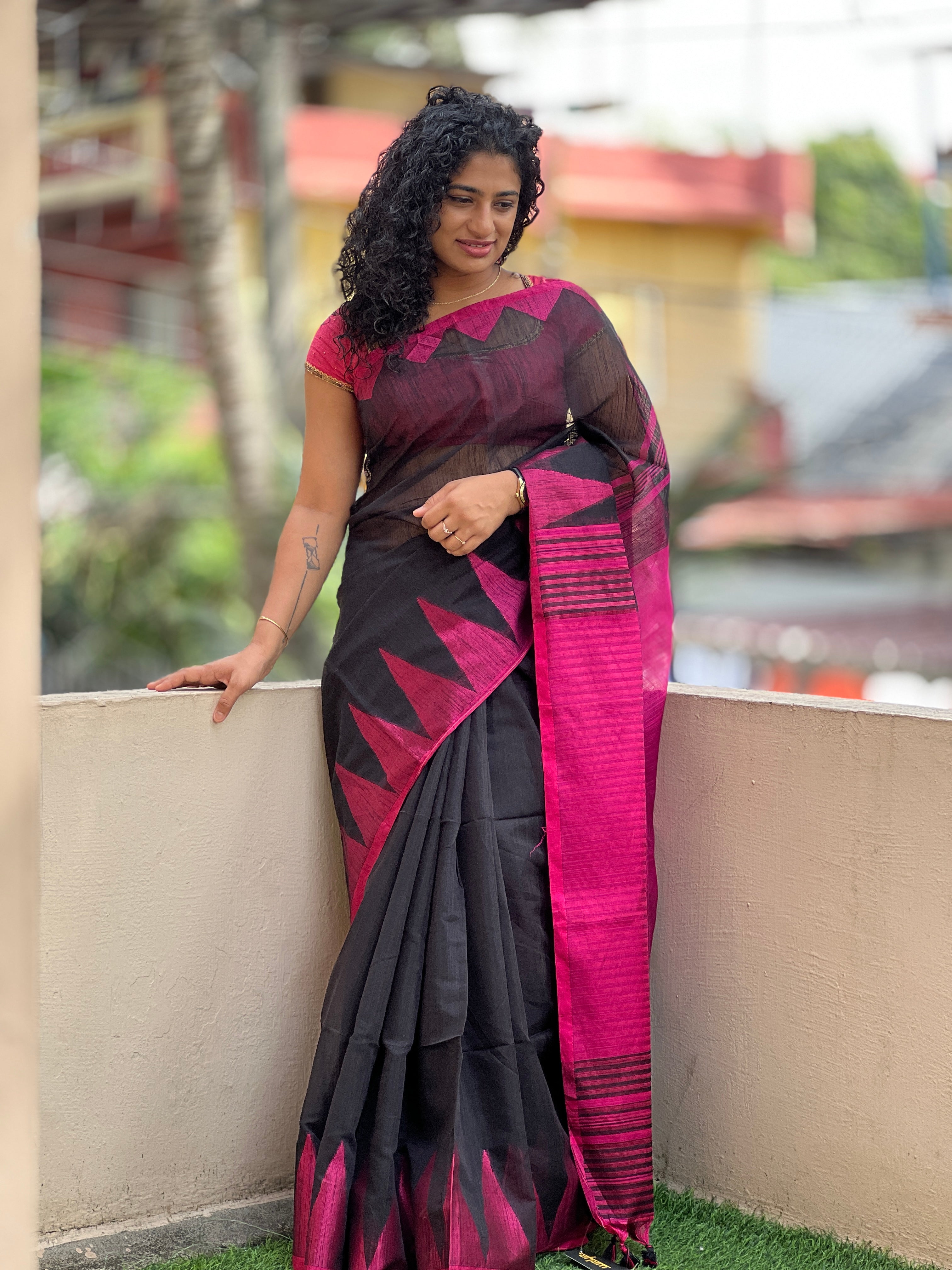 Temple Border Design Semi Silk Saree | RP387