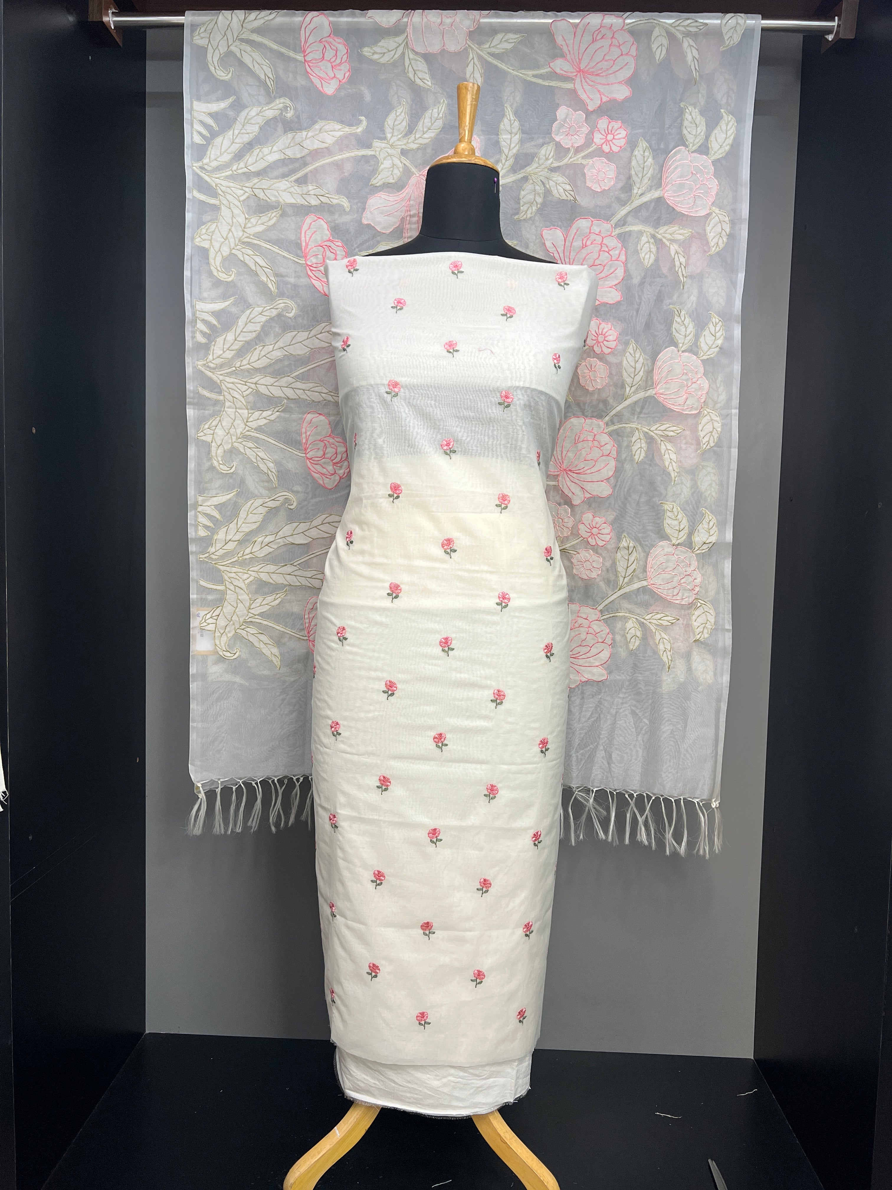 Machine Embroidery Detailed Chanderi Salwar Set | MM289