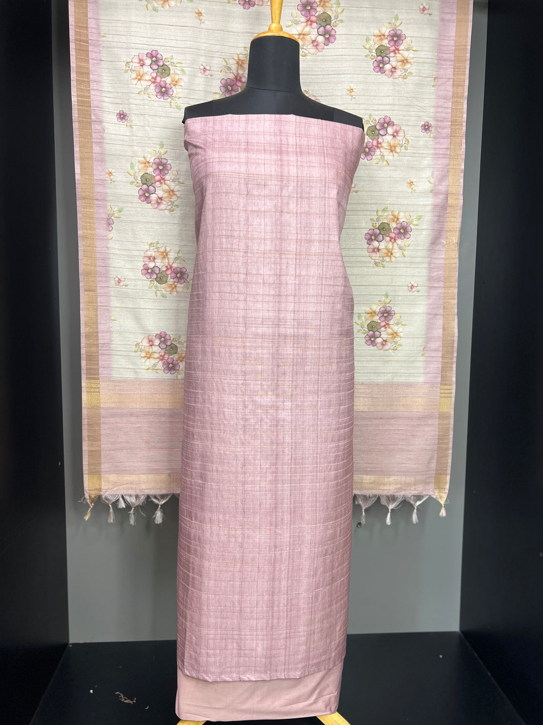Self Weaving Patterned Semi Tussar Salwar Set | SP201