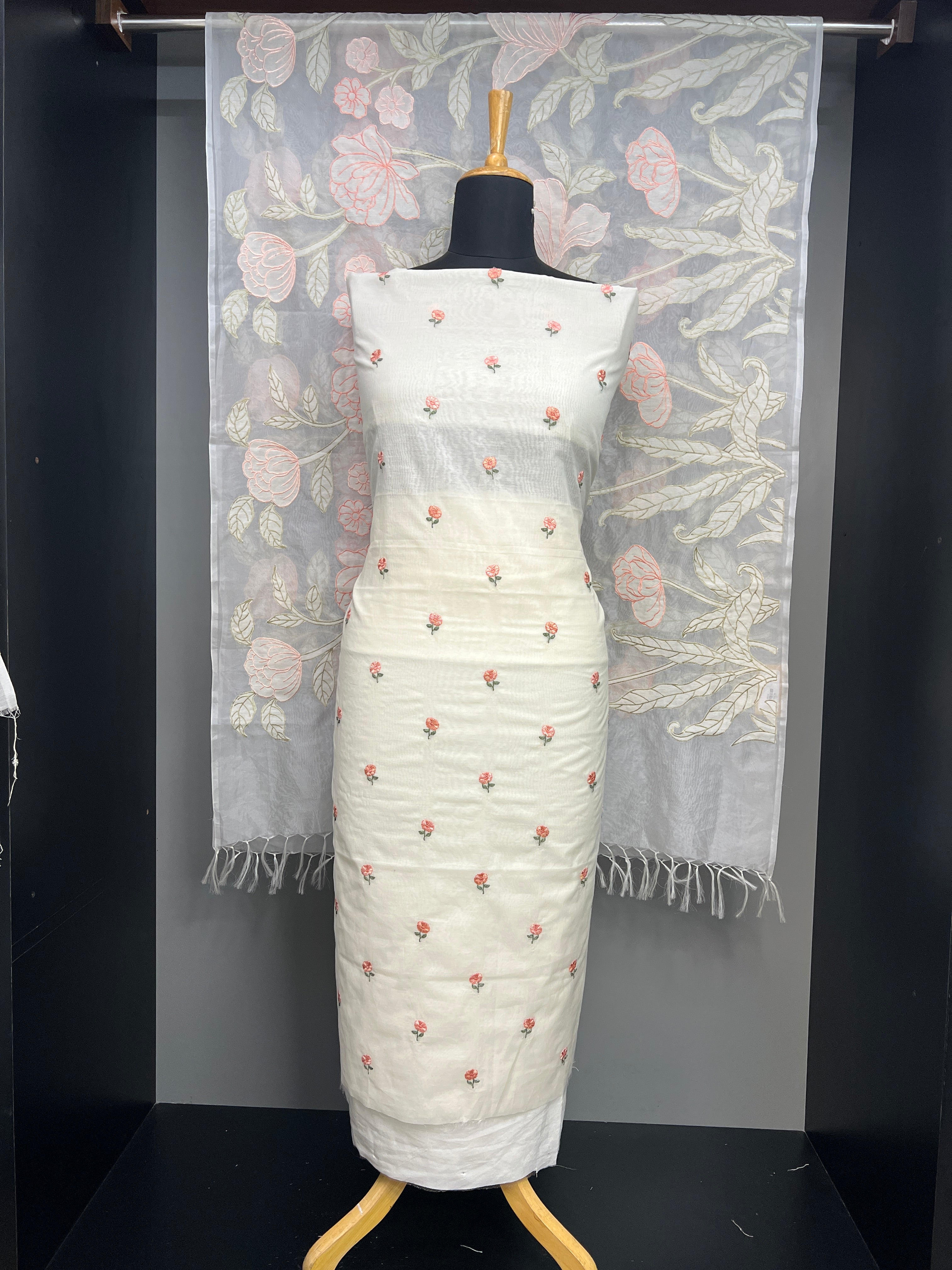 Machine Embroidery Detailed Chanderi Salwar Set | MM288