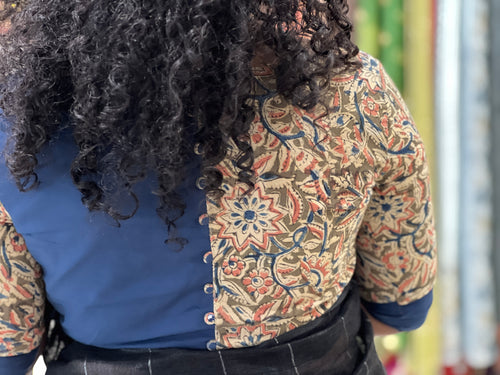 Kalamkari Printed Cotton Blouse | IT136