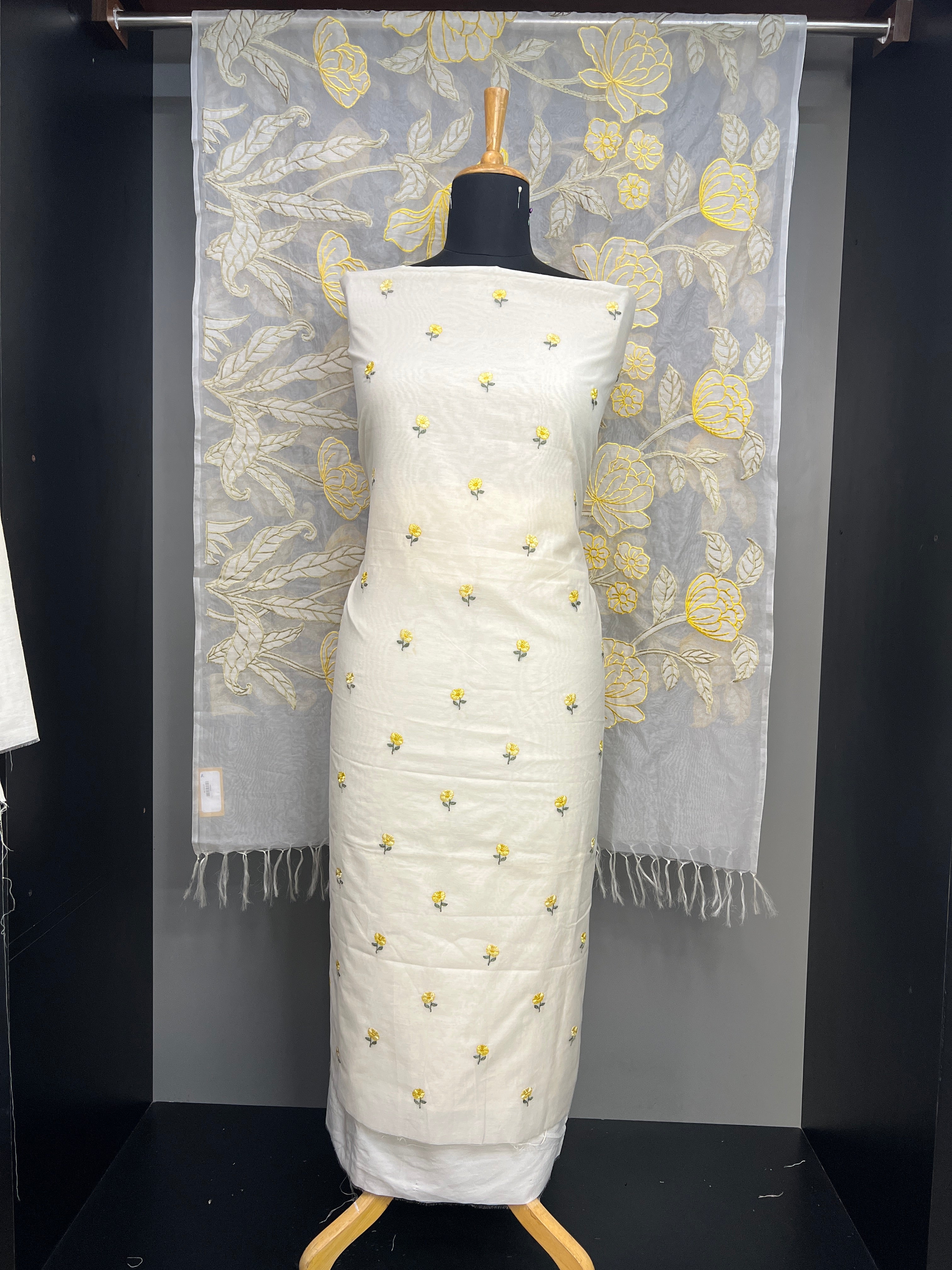 Machine Embroidery Detailed Chanderi Salwar Set | MM285