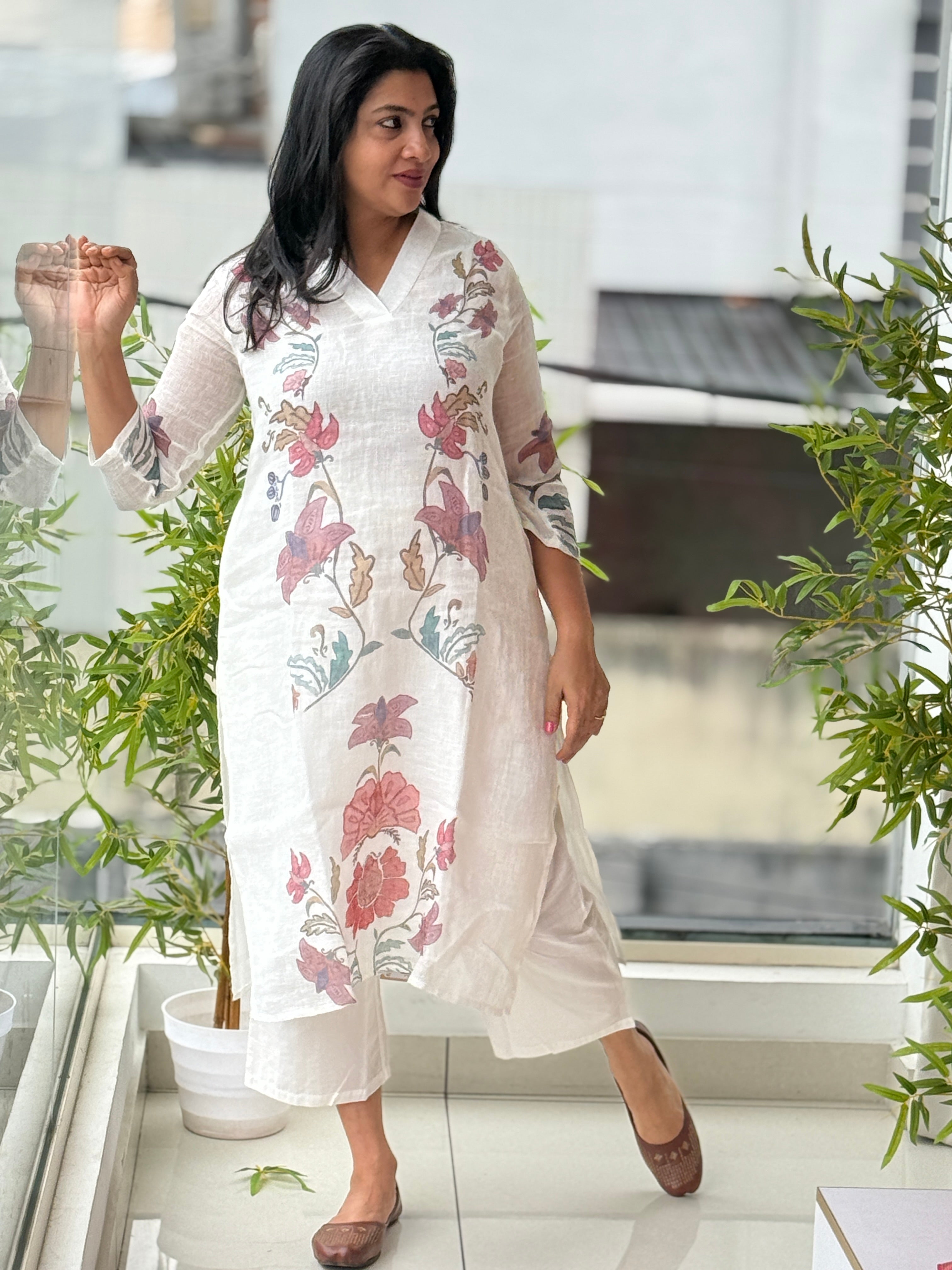 Digital Printed Pure Linen Kurta Set | RAG119