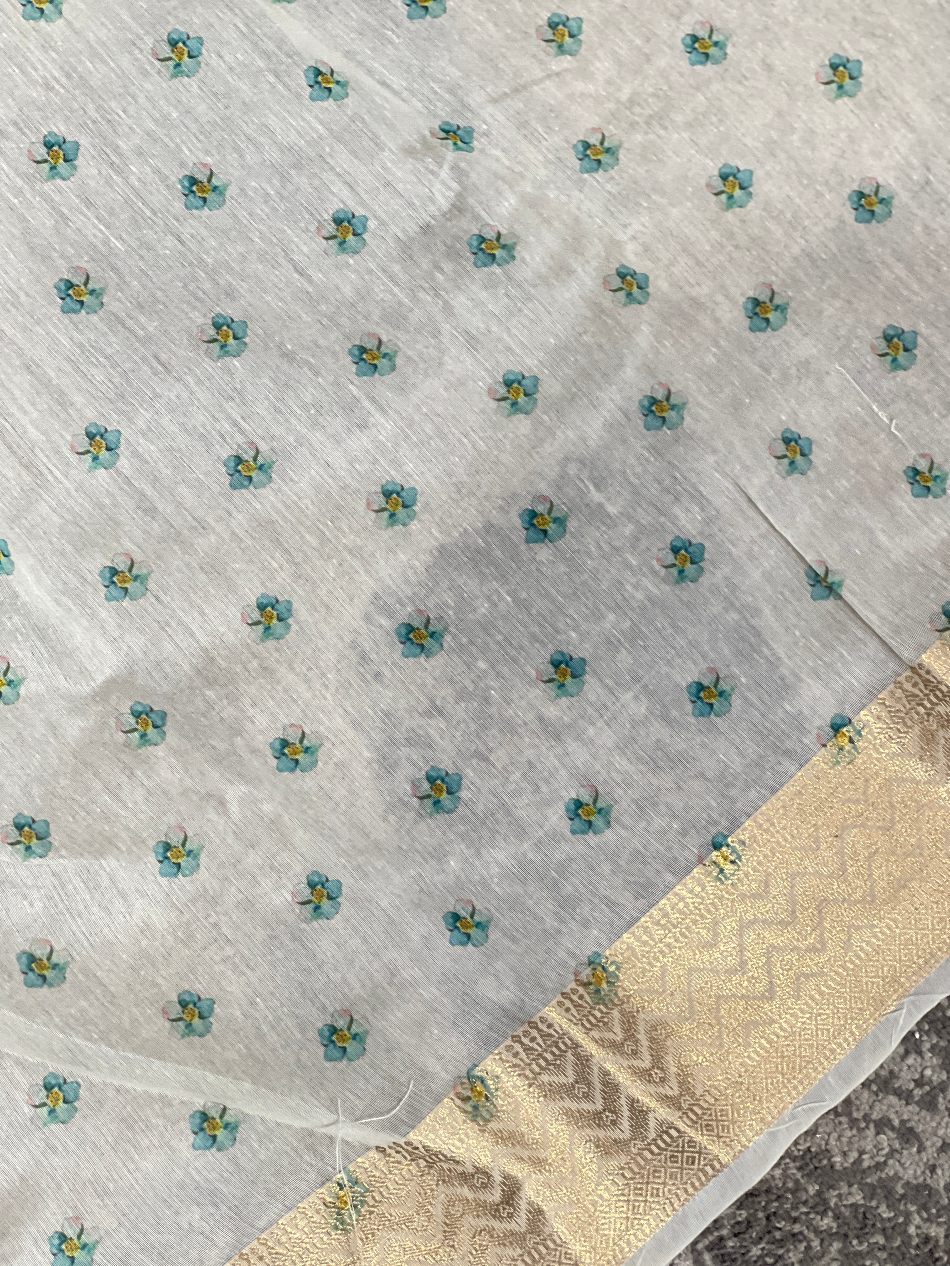 Floral Digital Printed Semi Chanderi Saree | MR222