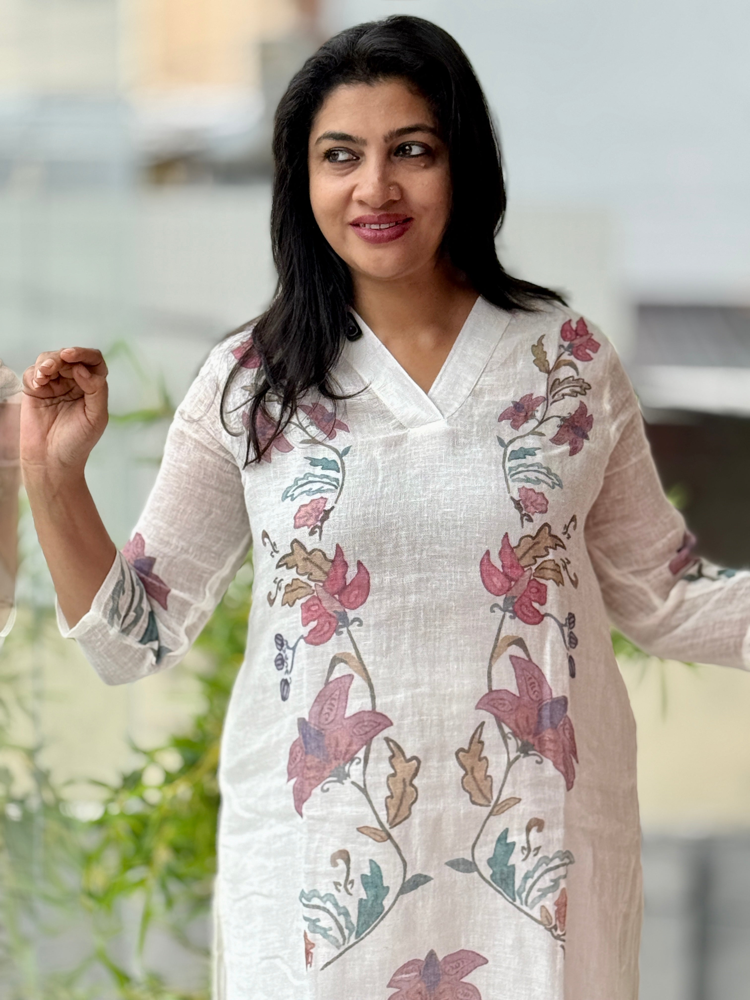 Digital Printed Pure Linen Kurta Set | RAG119
