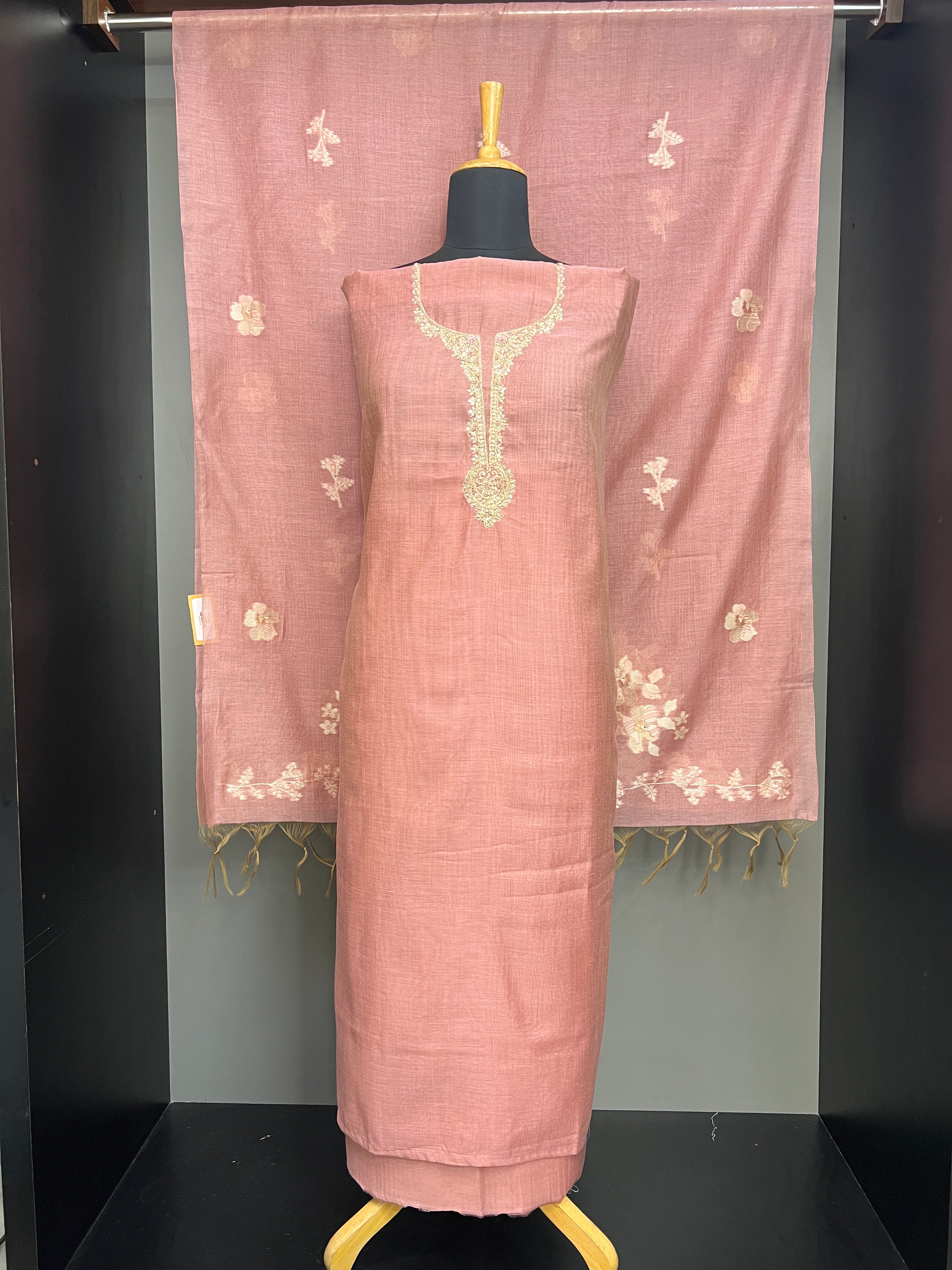 Hand Embroidery Detailed Chanderi Finish Salwar Set | SGS124