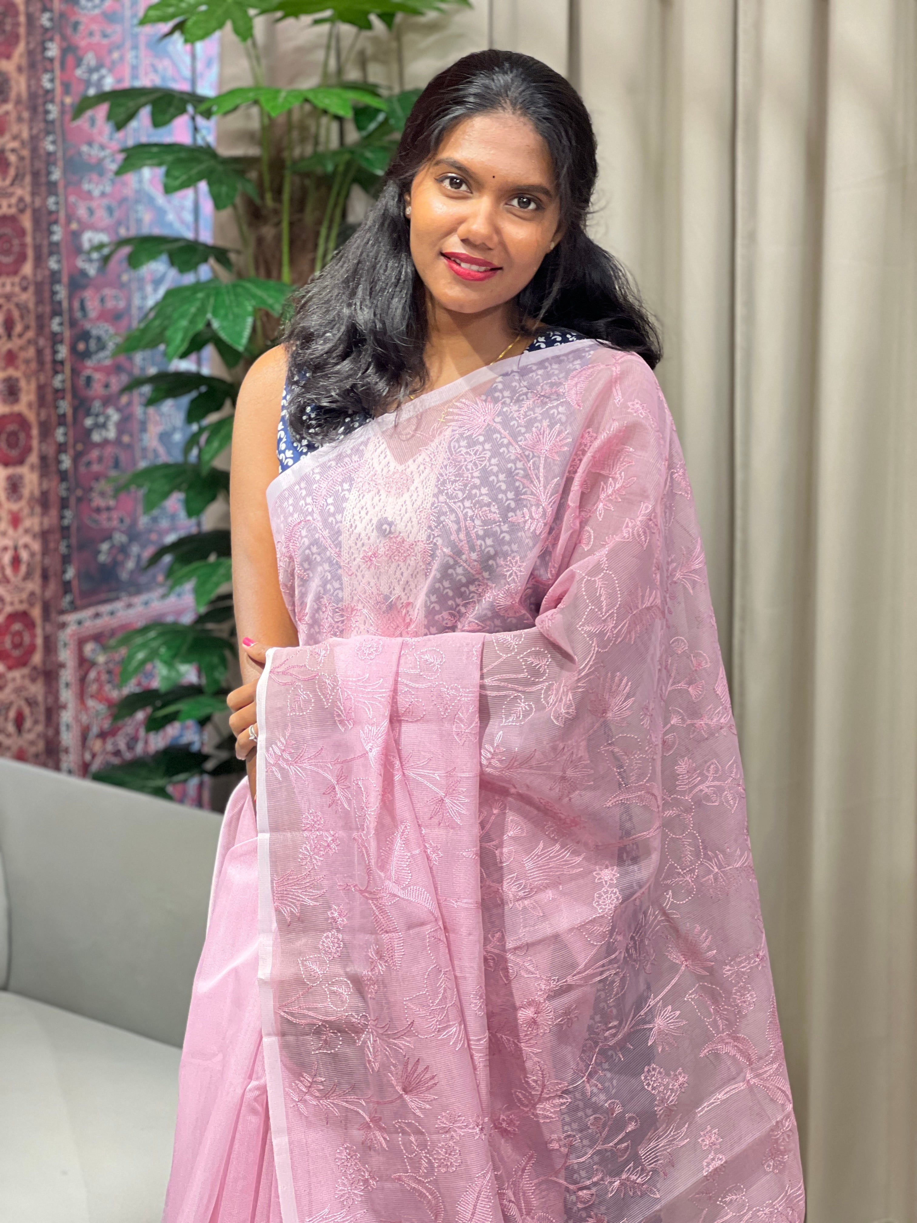 Jaal Patterned Supernet Kota Saree | YNG910