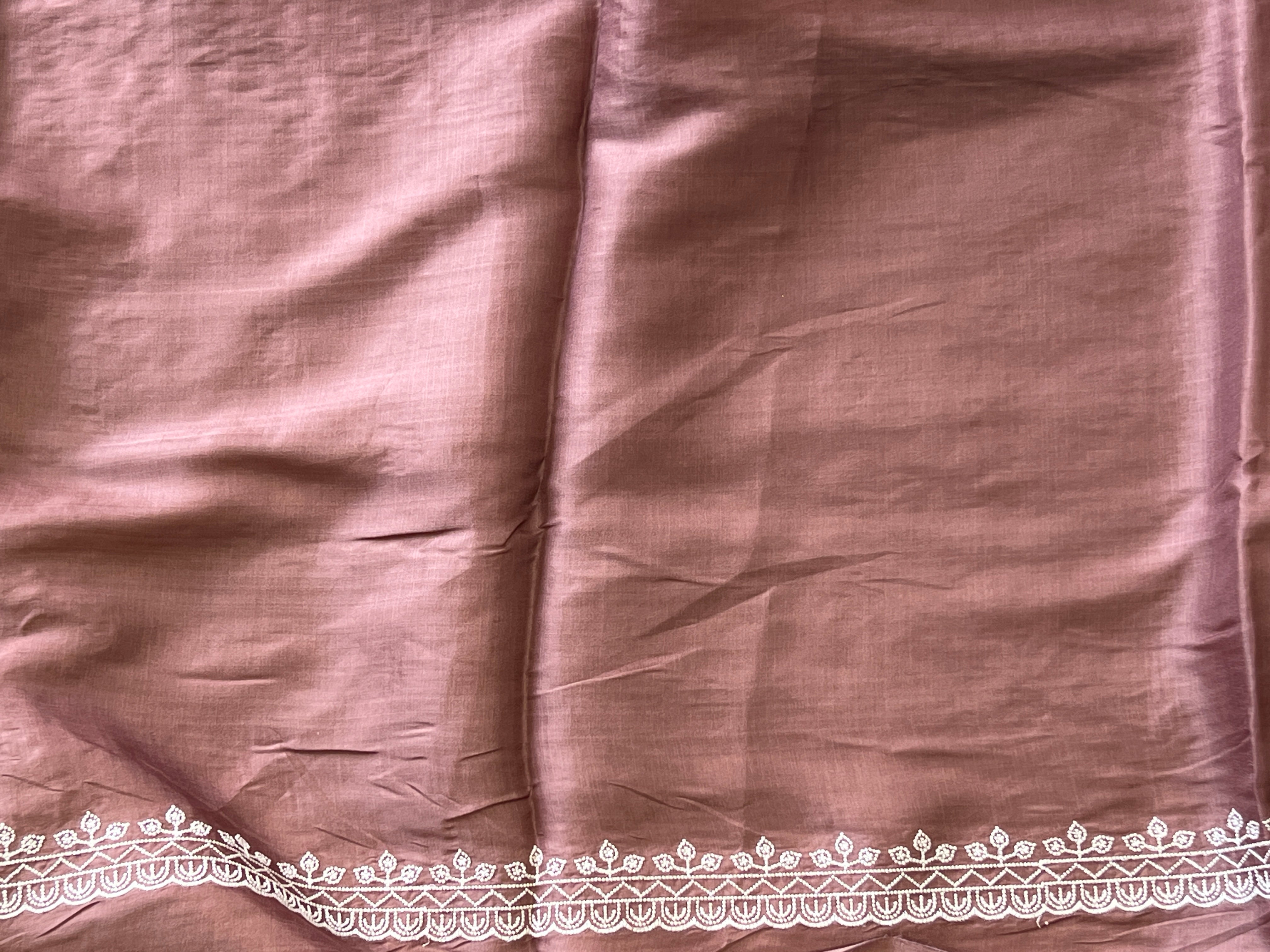 Point Embroidery Detailed Tussar Finish Saree | SUN346