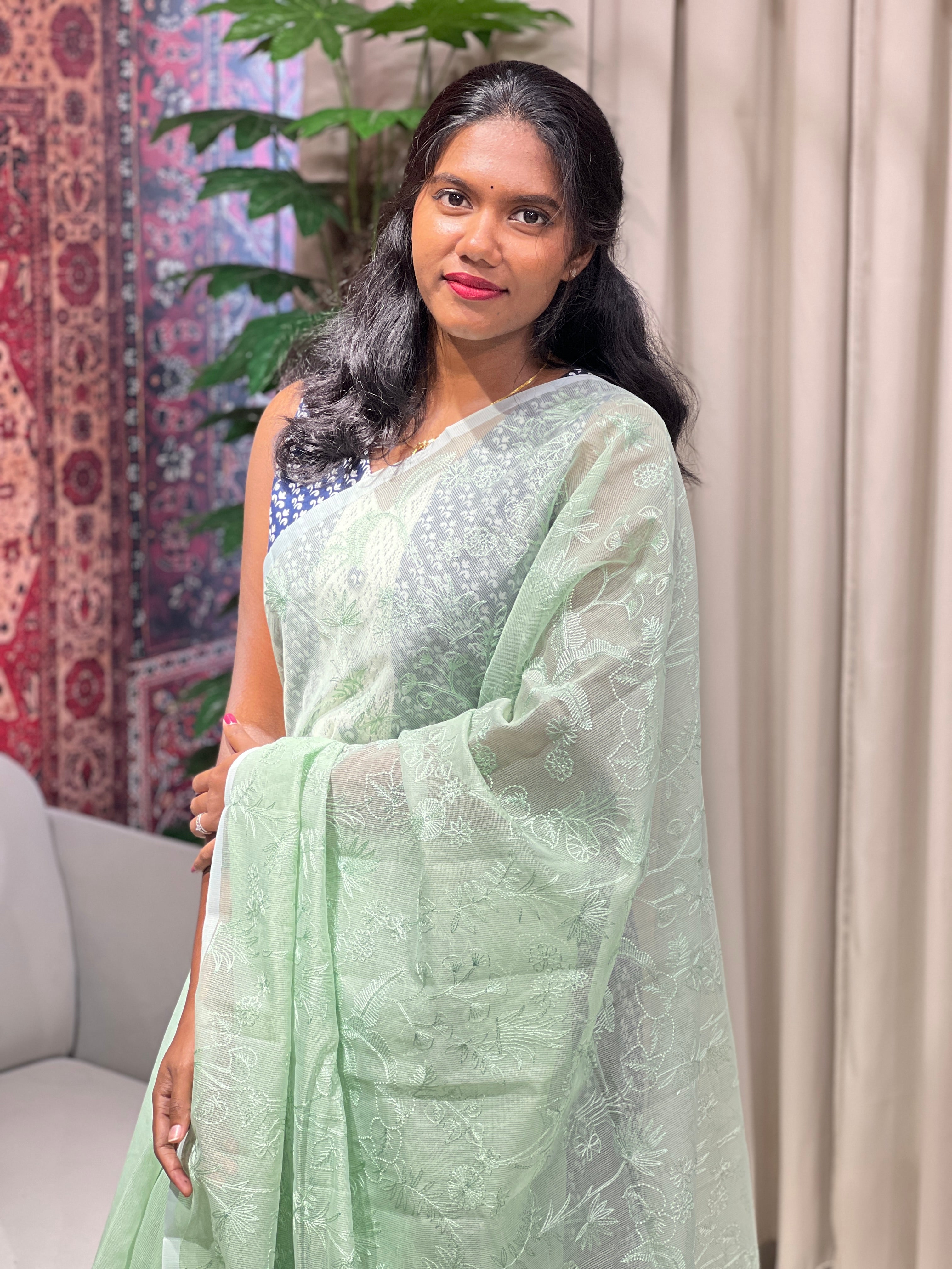 Jaal Patterned Supernet Kota Saree | YNG907