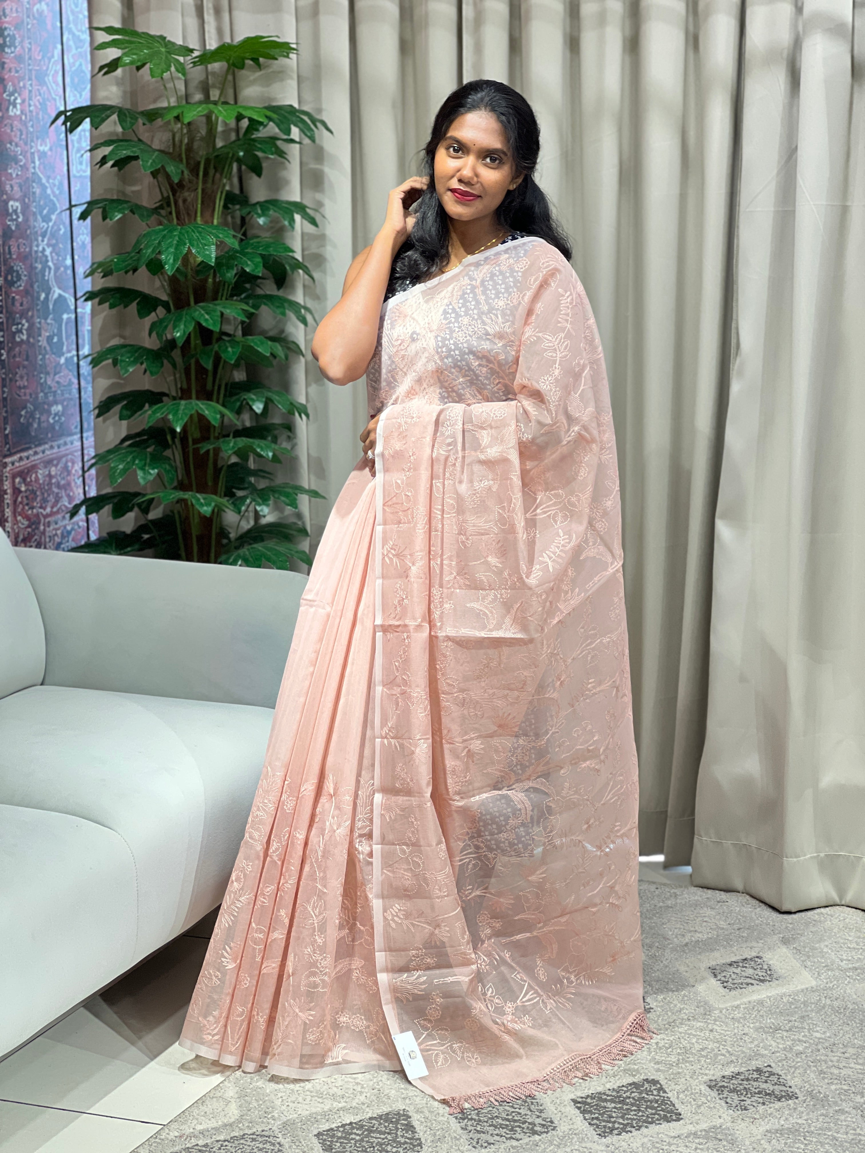 Jaal Patterned Supernet Kota Saree | YNG906