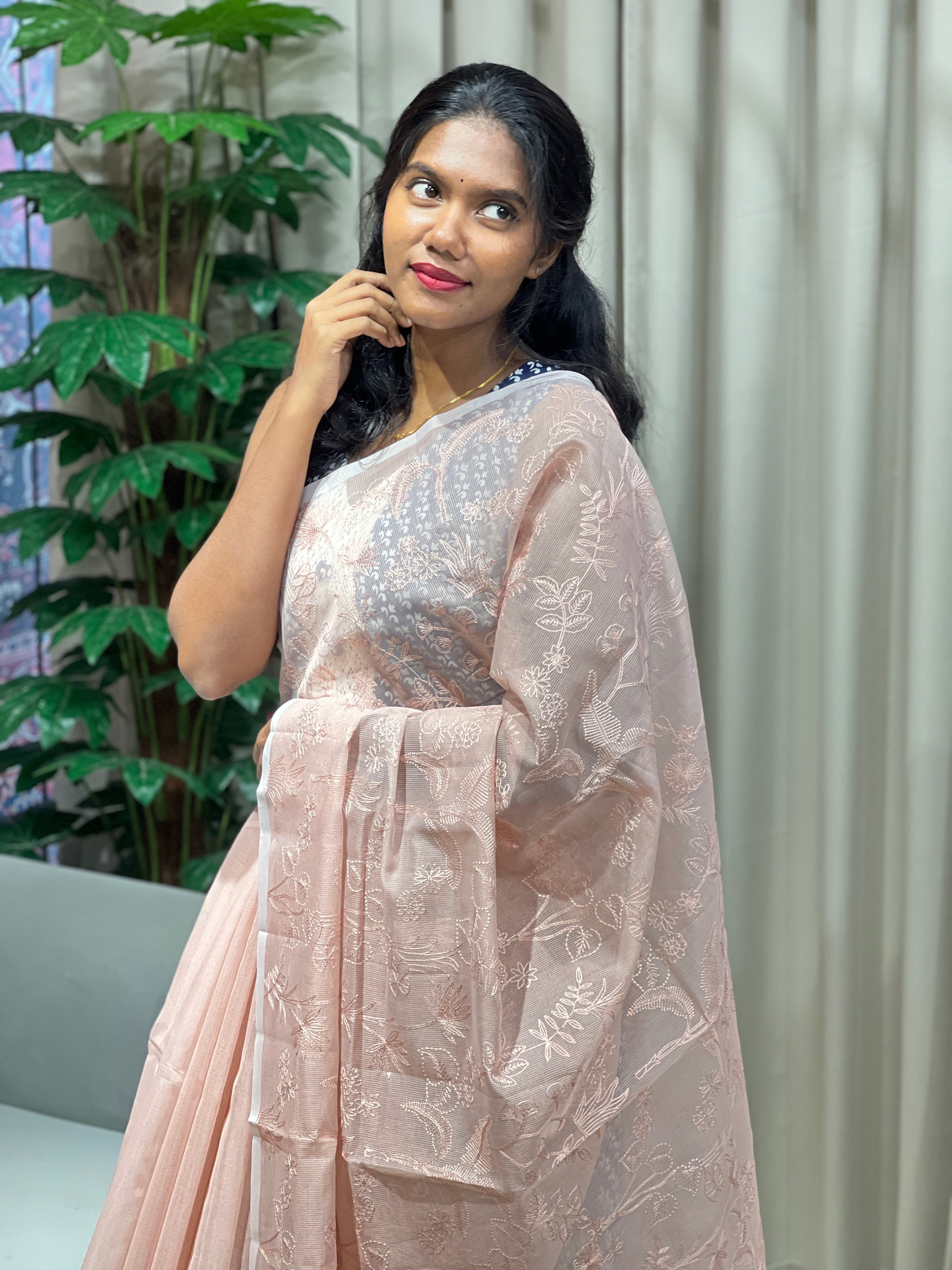 Jaal Patterned Supernet Kota Saree | YNG906