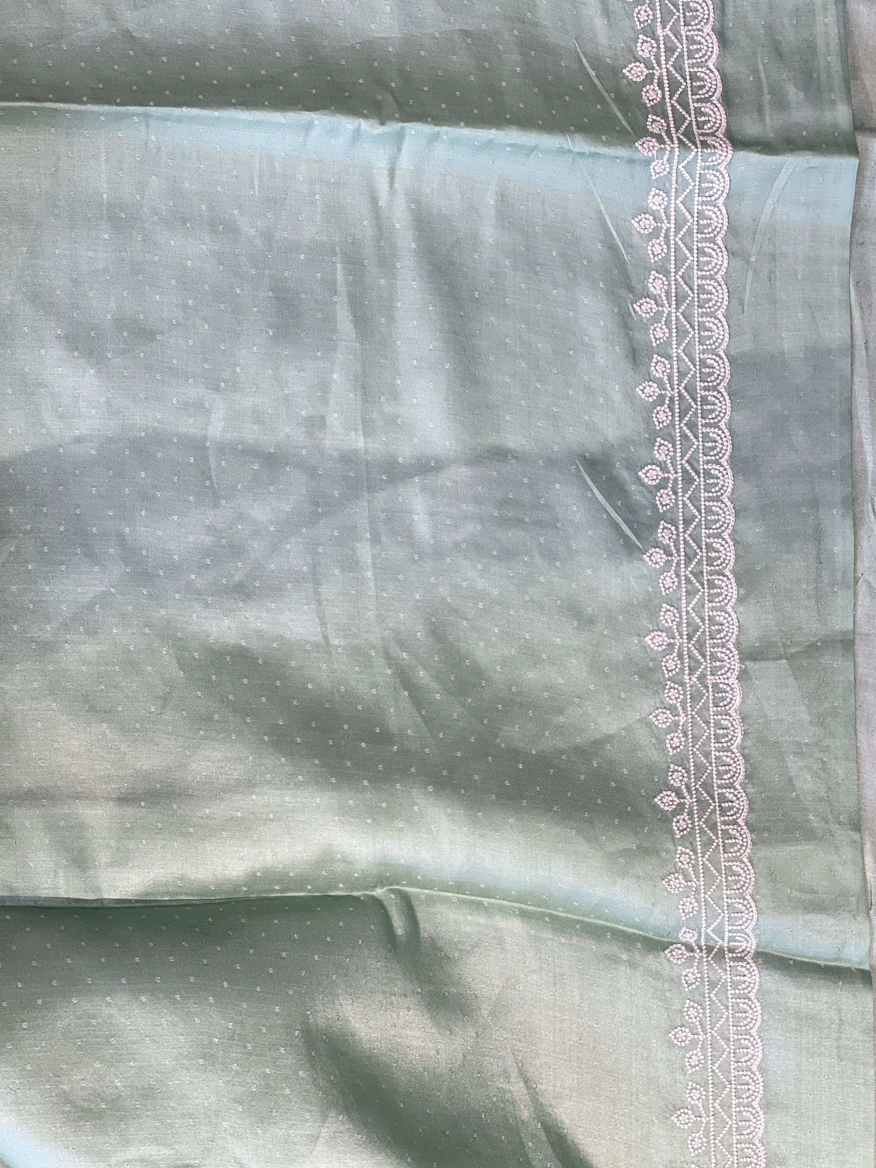 Point Embroidery Detailed Tussar Finish Saree | SUN345