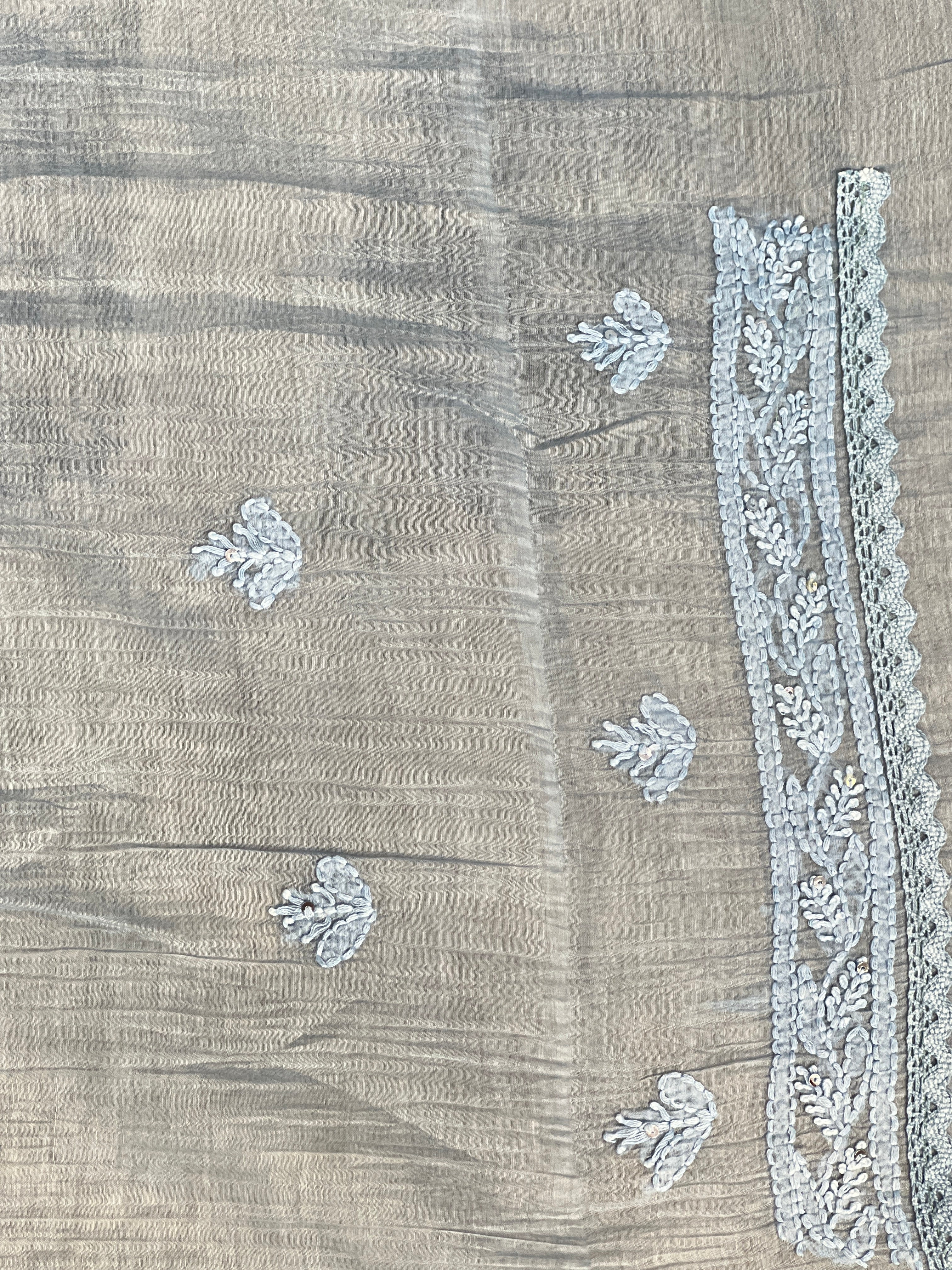 Chikankari Work Detailed Pure Cotton Saree | GMA178