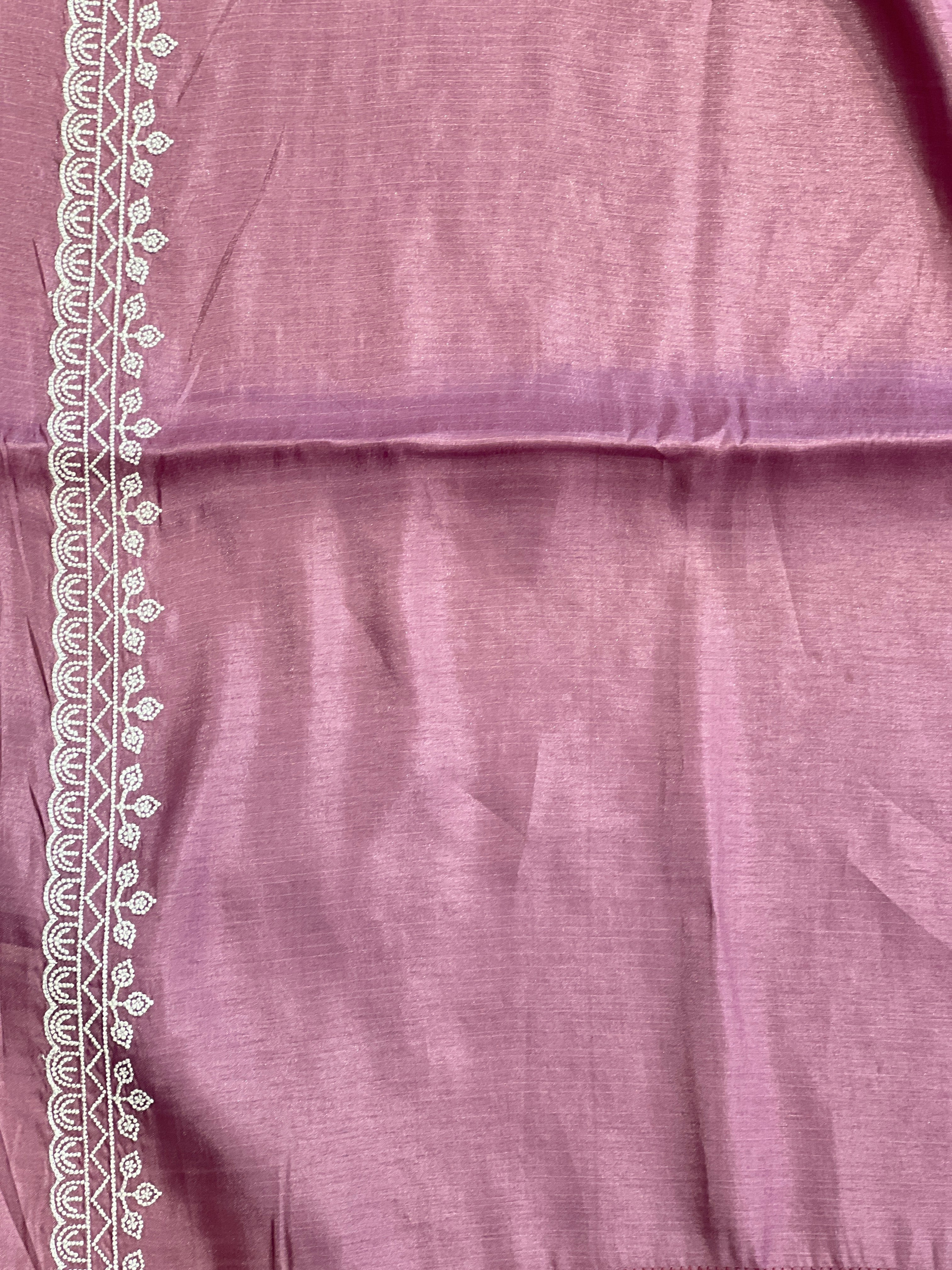 Point Embroidery Detailed Tussar Finish Saree | SUN344