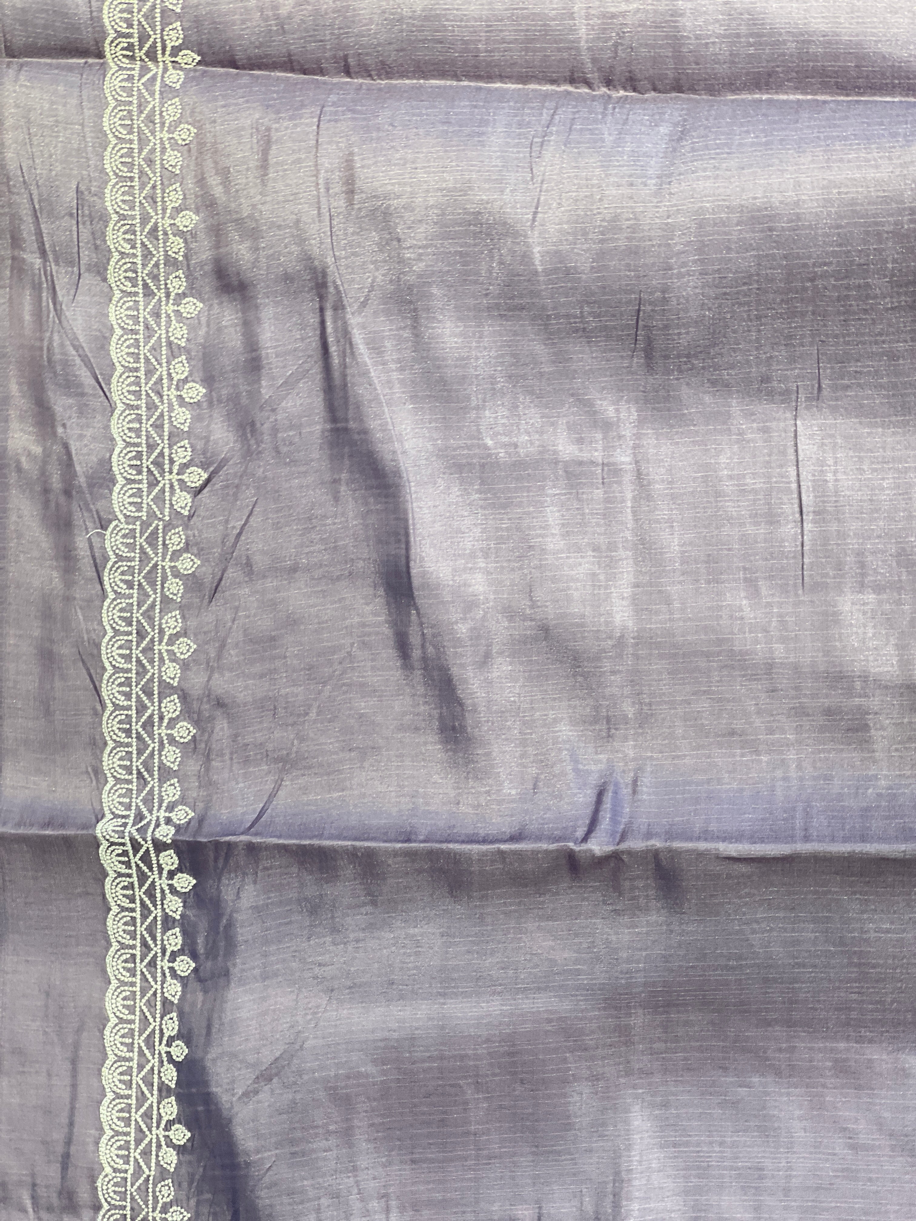 Point Embroidery Detailed Tussar Finish Saree | SUN343