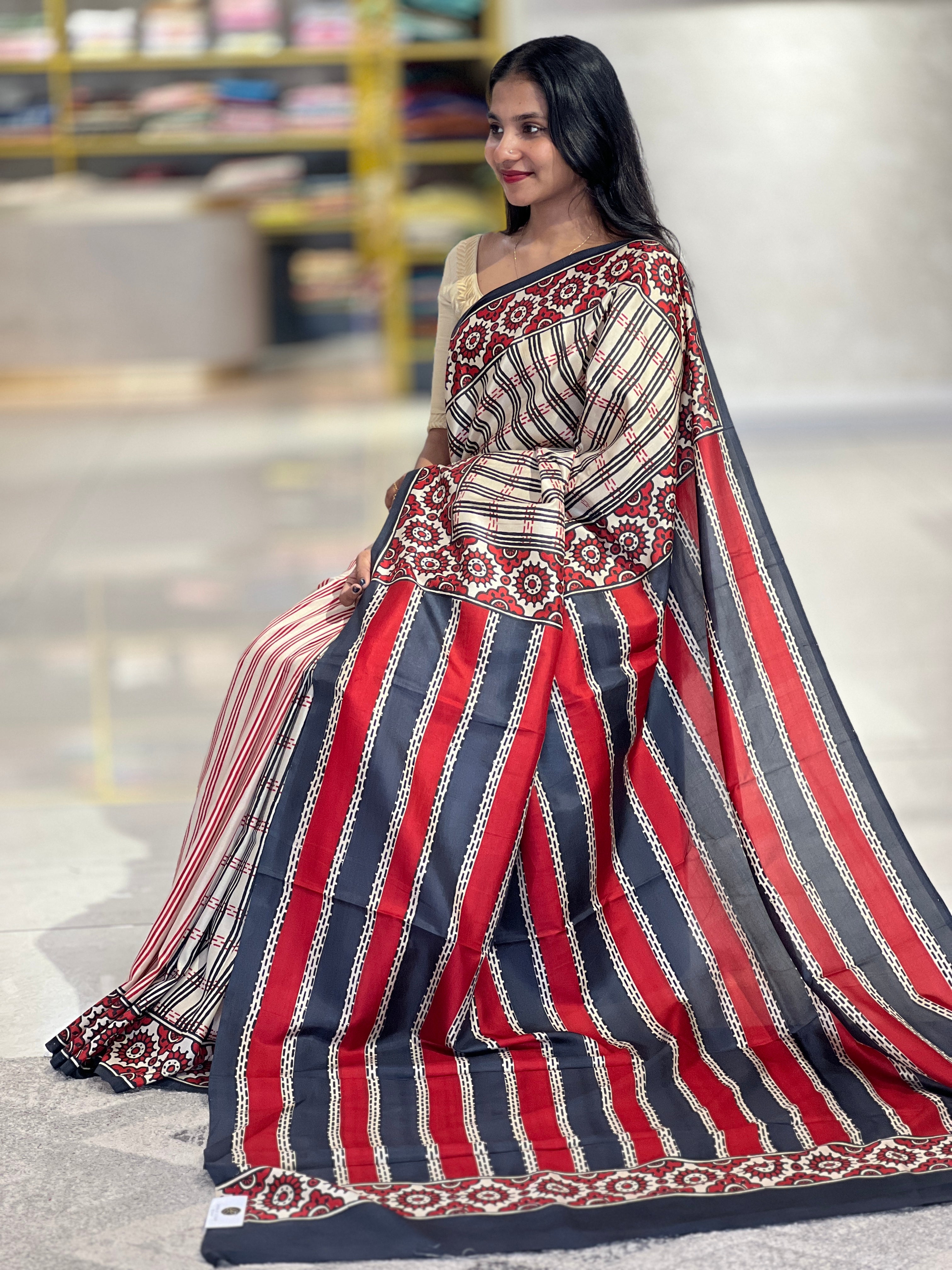 Digital Printed Soft Silk Saree | SIK129