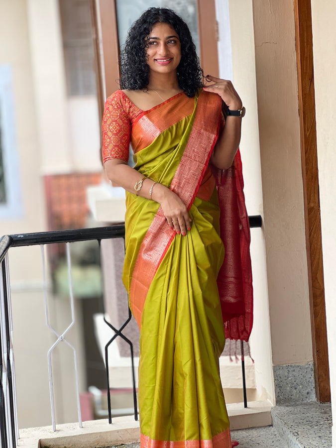 Double Shaded Semi Silk Saree | SKT119